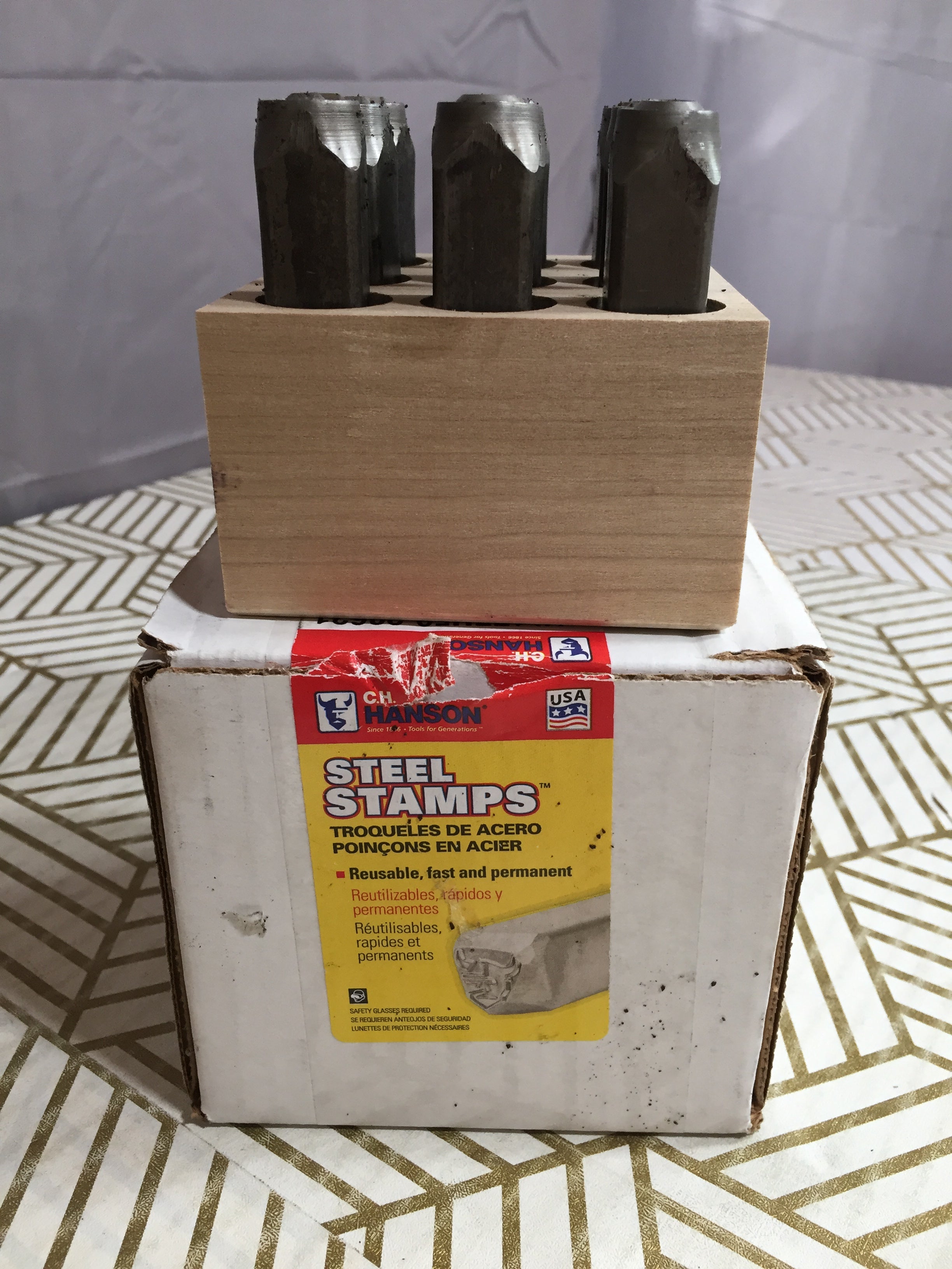 Vintage 1/2” Steel Metal Stamps Punch Numbers Die Stamping Set No's 1-10 (8120631853294)