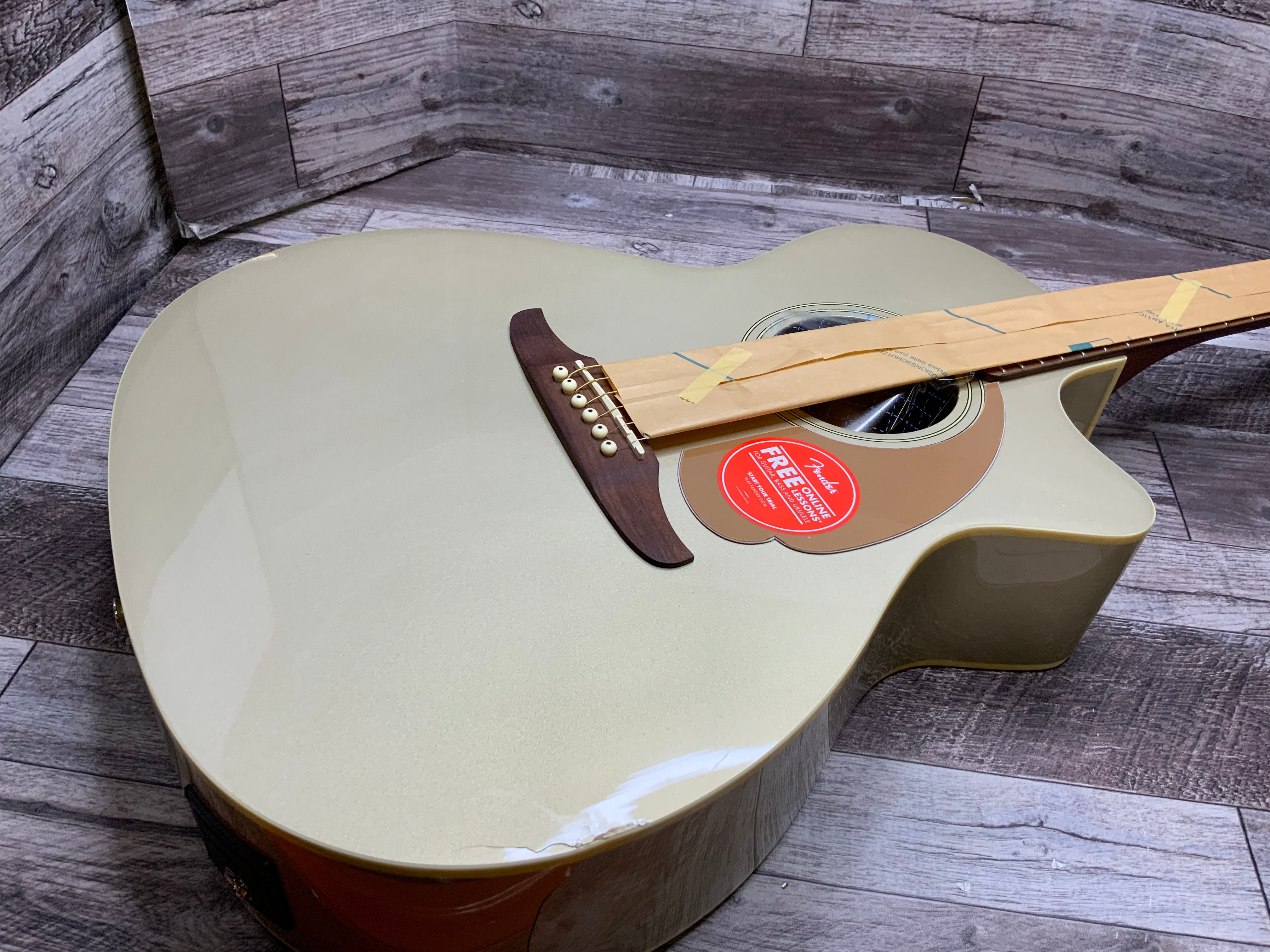 Fender Newporter Player Acoustic Guitar, Champagne, Walnut Fingerboard (8095700779246)