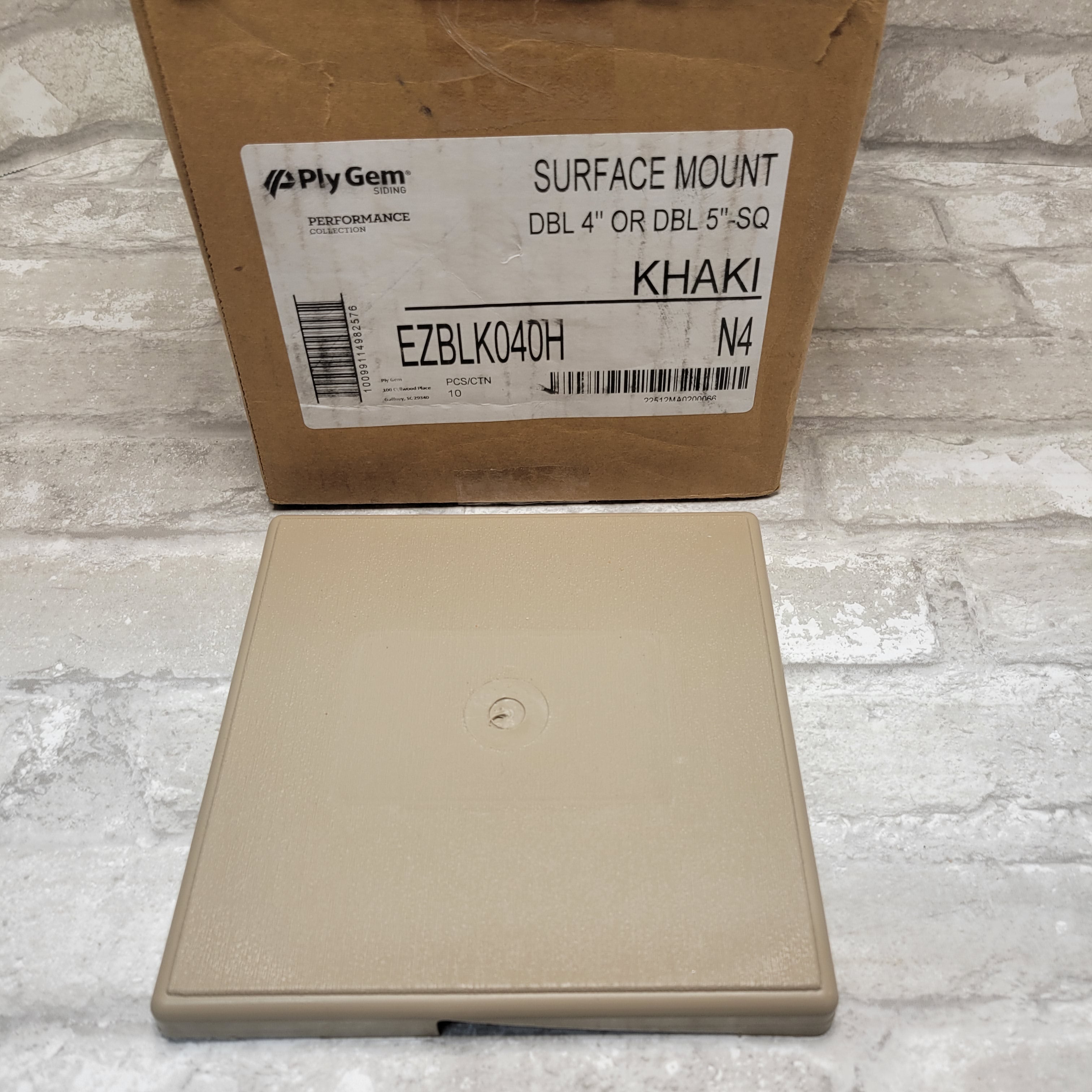 Ply Gem 6.75" x 6.75" Dutch Lap Surface Mounting Block, Khaki, 10 pack