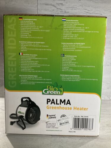 Bio Green PAL 2.0/USDT Palma Greenhouse Heater w/ Digital Thermostat, 120 Sq Ft (6922812850359)