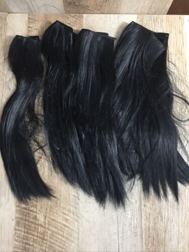 REECHO Straight Black Long 4 PCS Set Thick Clip in on Hair Extensions (6922808557751)