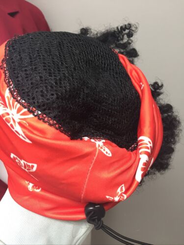 Aisaide Short Black Afro Kinky Curly w/ Bangs Wrap Wigs 2 in 1 Afro Headwrap (6922755965111)