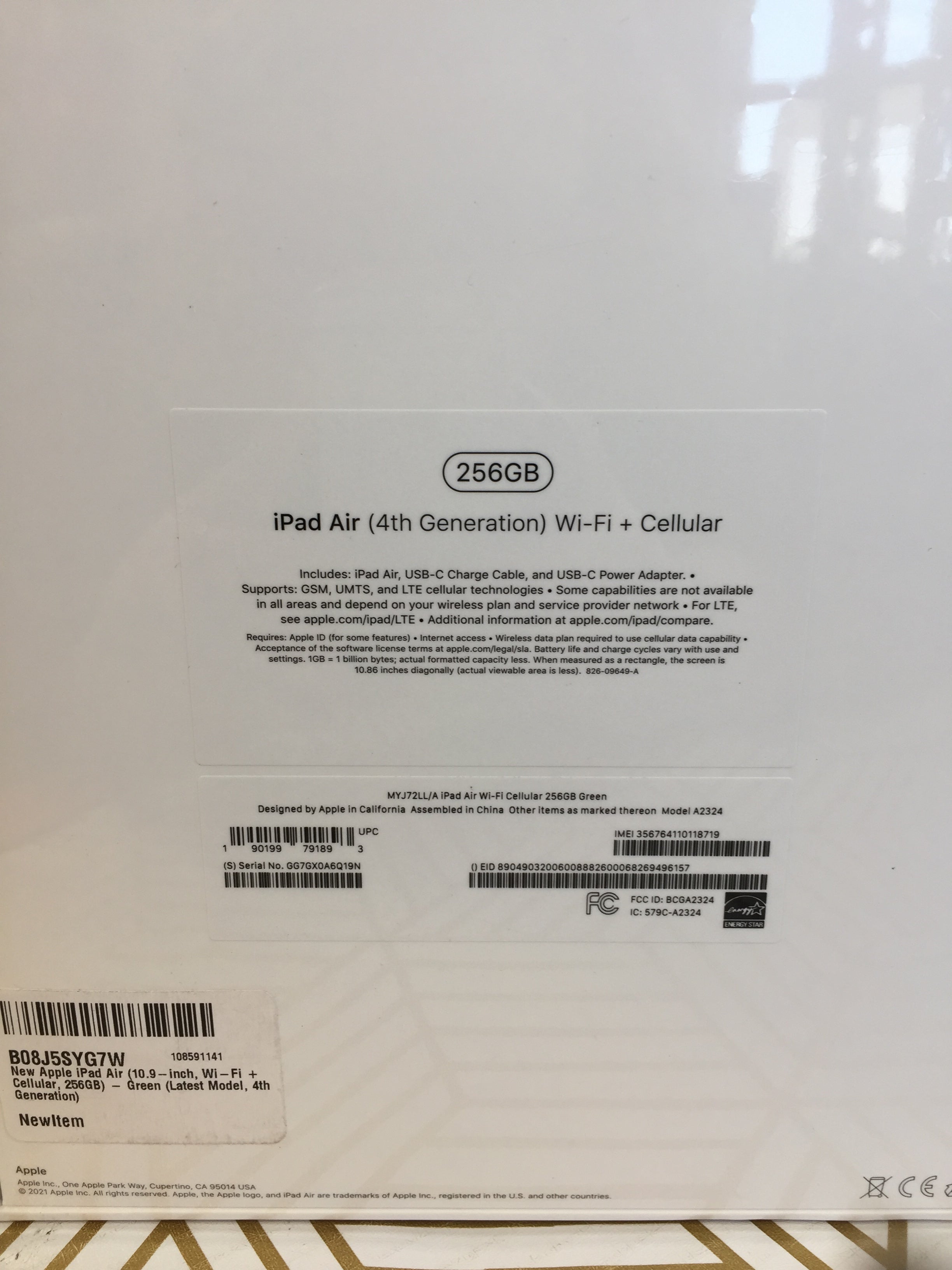 2020 Apple iPad Air (10.9-inch, Wi-Fi + Cellular, 256GB) - Green (4th Generation) *SEALED* (7682508423406)