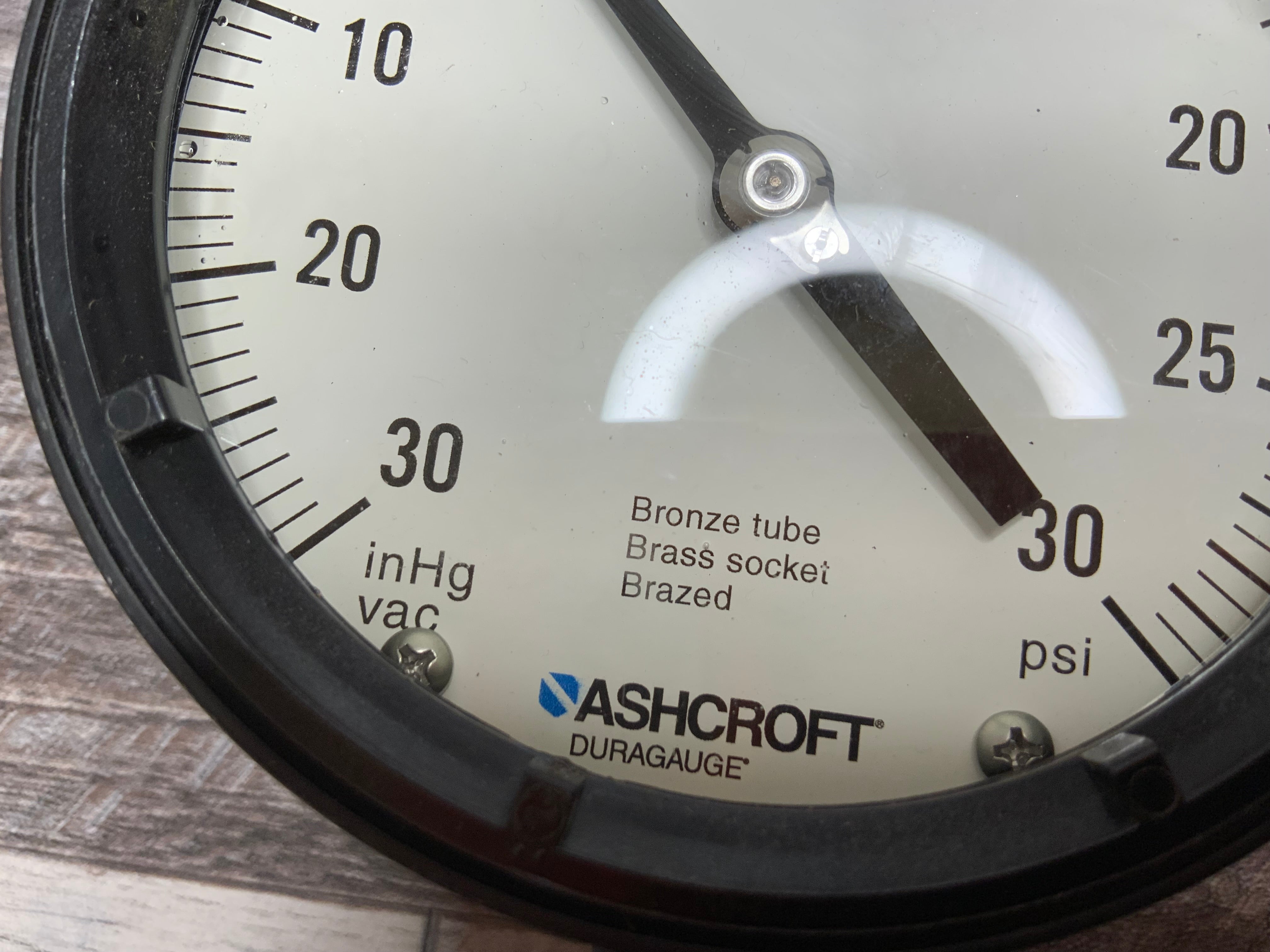 Ashcroft 8451 30 inHg - 30 PSI Pressure Gauge (8177813487854)