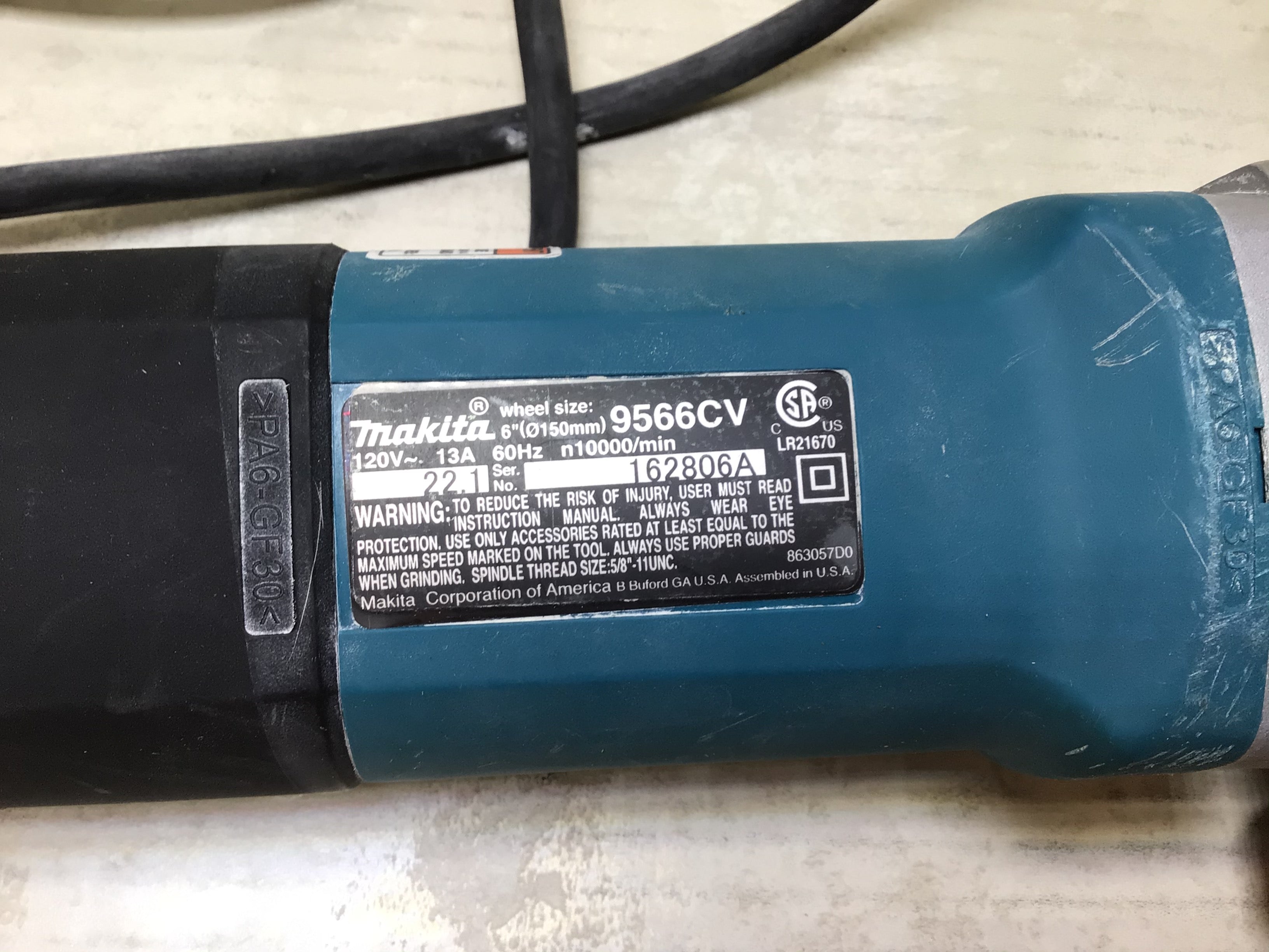 *FOR PARTS/NOT WORKING* Makita 9566CV 6-Inch Variable Speed Cut-Off/AngleGrinder (7667950387438)