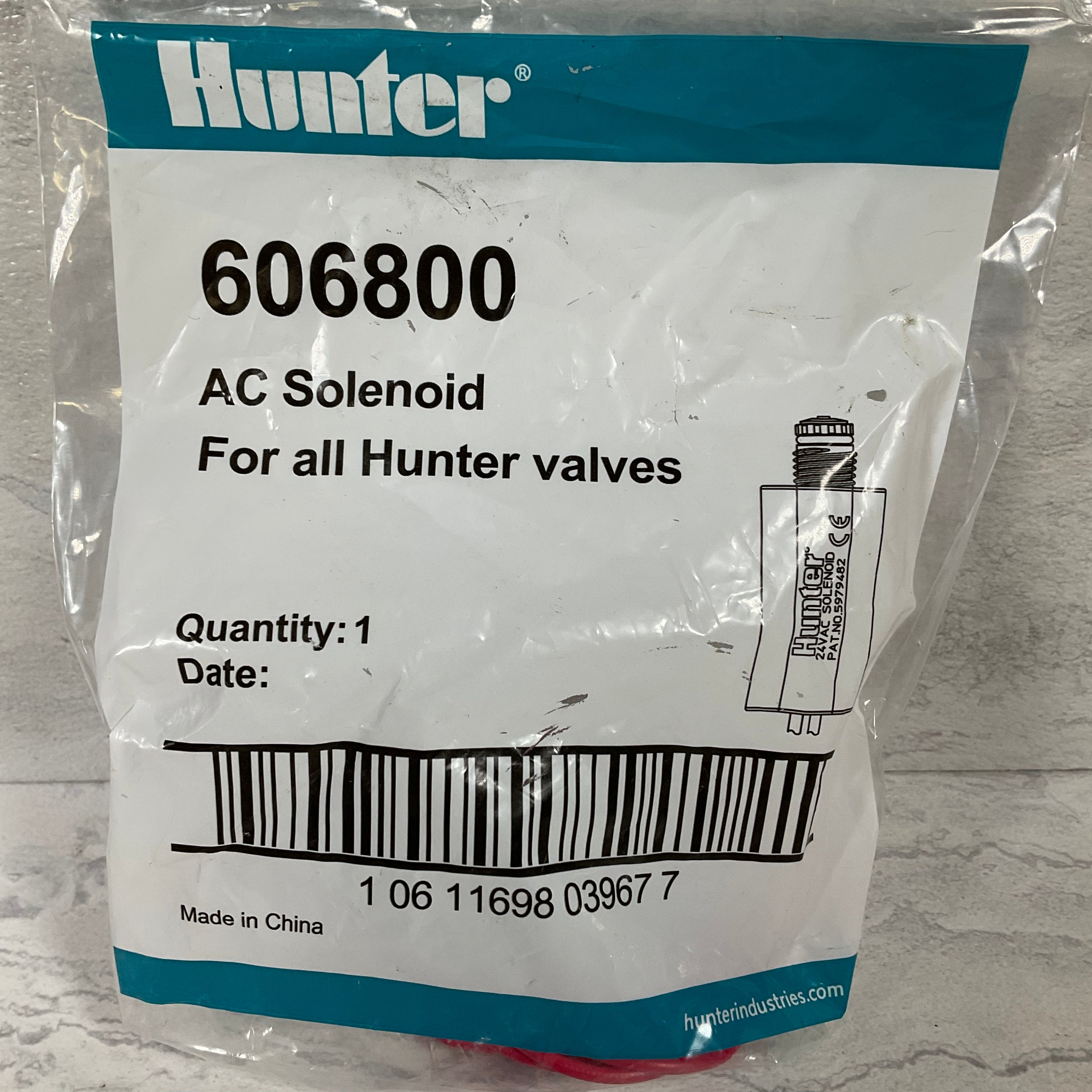 Hunter AC Solenoid Irrigation Valve 24VAC 606800 (7198830723310)
