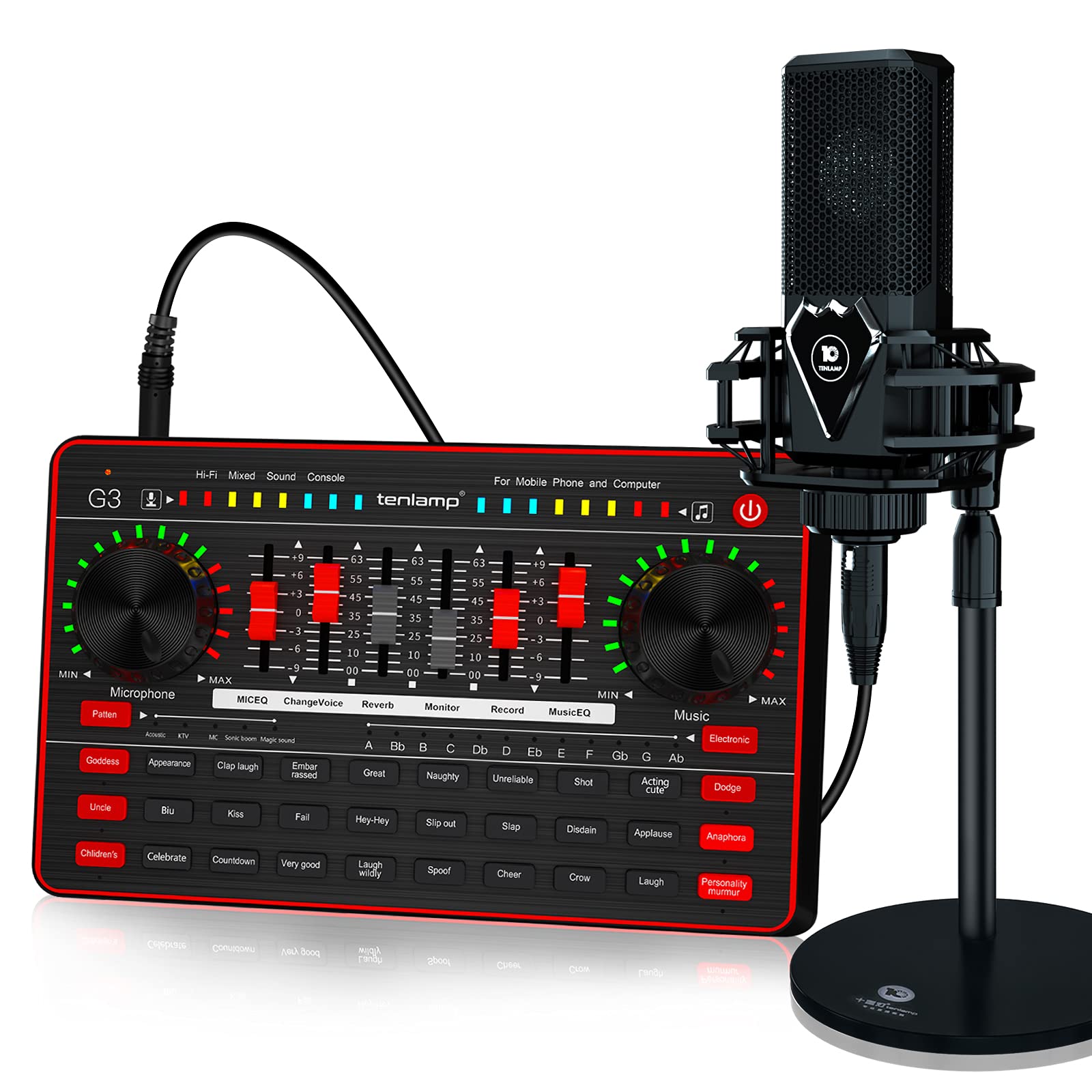 tenlamp Audio Mixer Kit, G3 Live Sound Card & Studio Recording Microphone (7572897595630)
