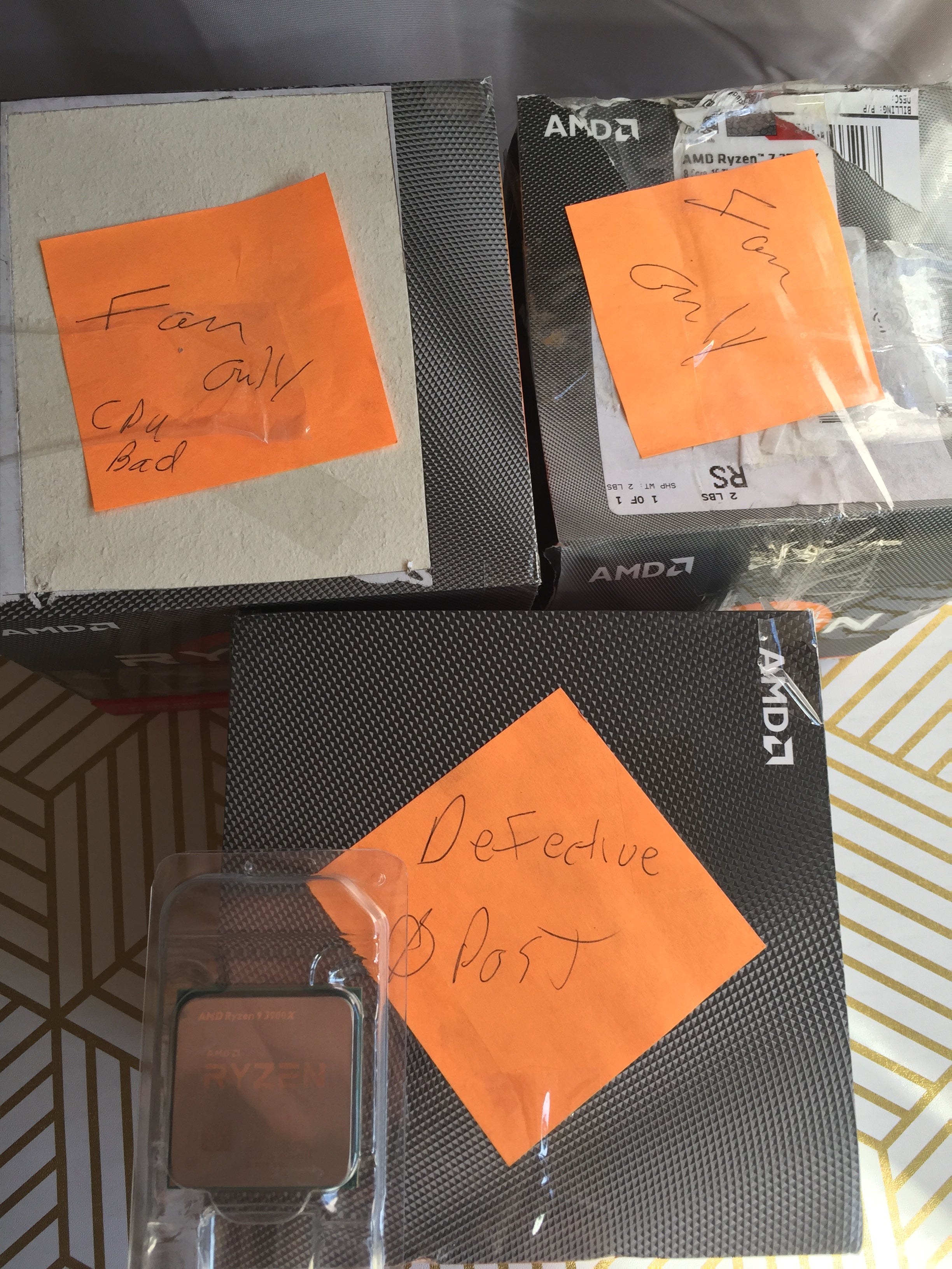 2 AMD Ryzen 9 3900X & 1 AMD Ryzen 7 3700X *LOT OF 3*  **FOR PARTS/NOT WORKING** (8016892264686)