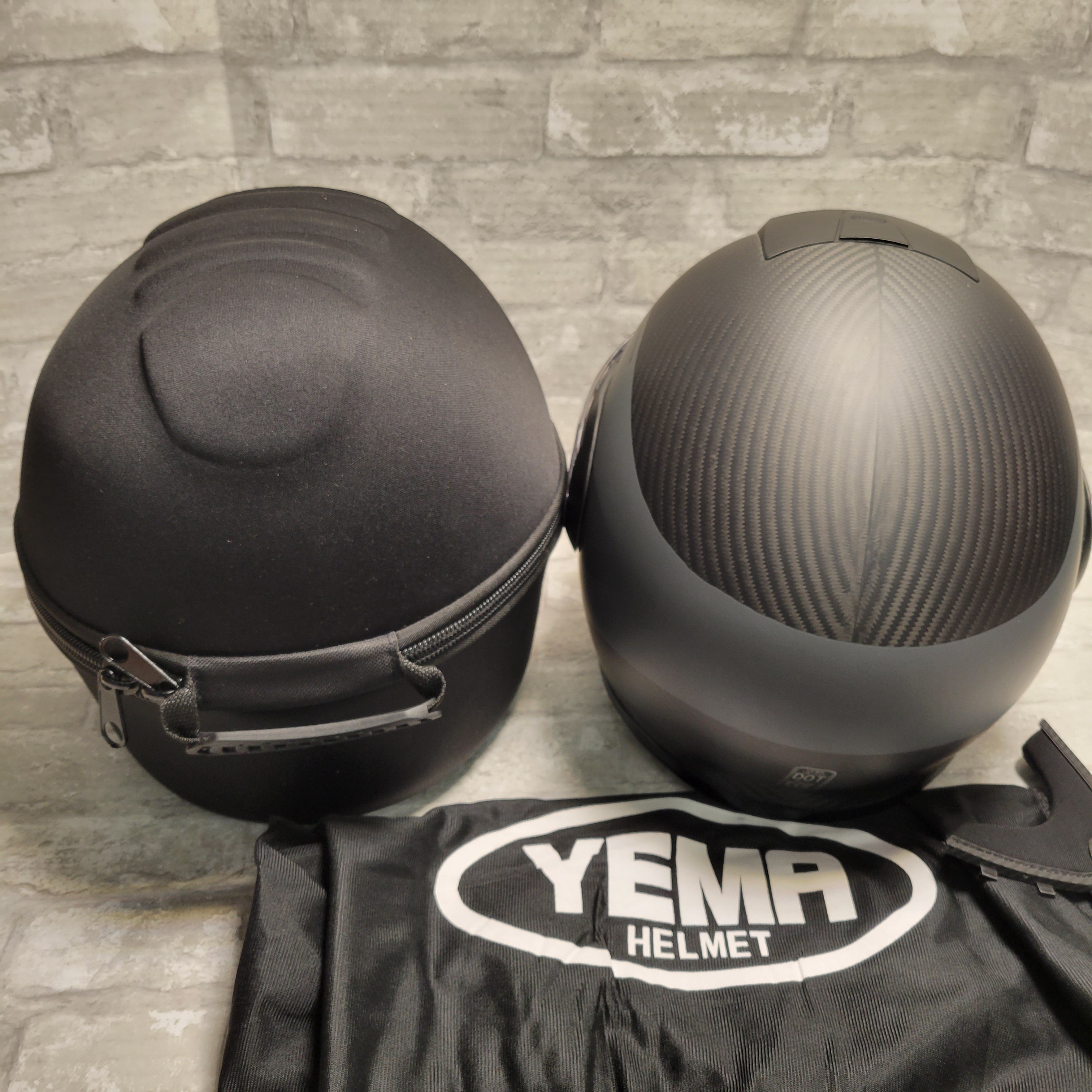 YEMA Motorcycle Modular Full Face Helmet DOT Approved - YM-930 - L - Black/Grey (8027726872814)