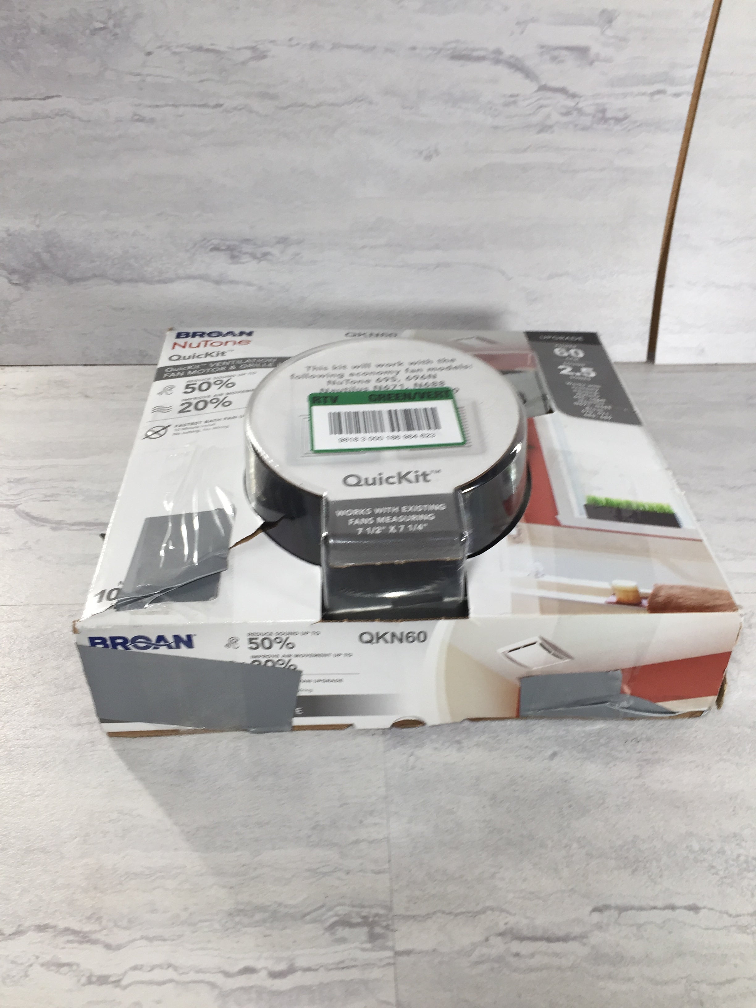 NuTone QuicKit 60 CFM 2.5 Sones Bathroom Fan & Grille | QKN60 (6903544873143)