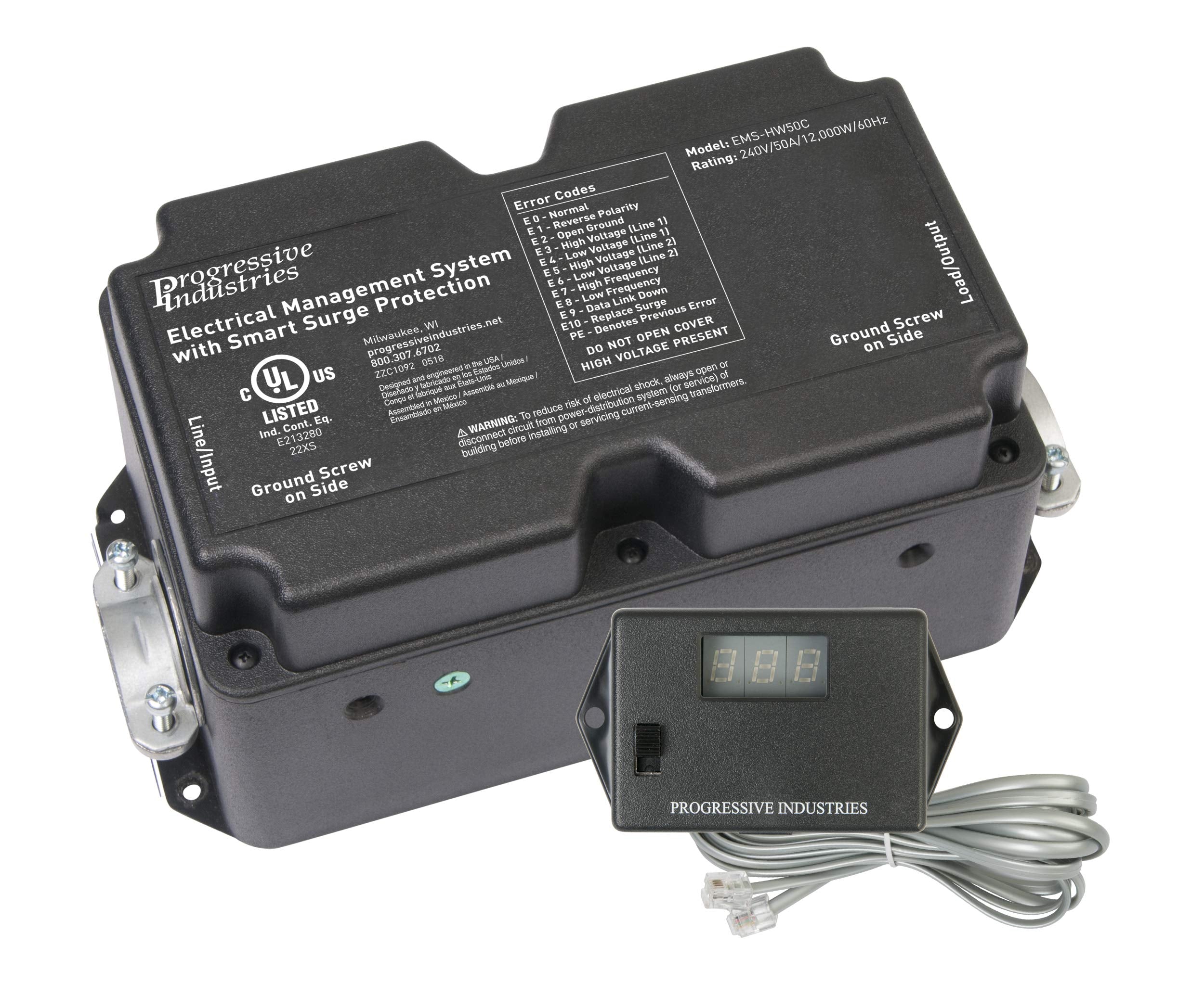 Progressive Industries HW50C Hardwired EMS Surge & Electrical Protection- 50 Amps (7530663182574)