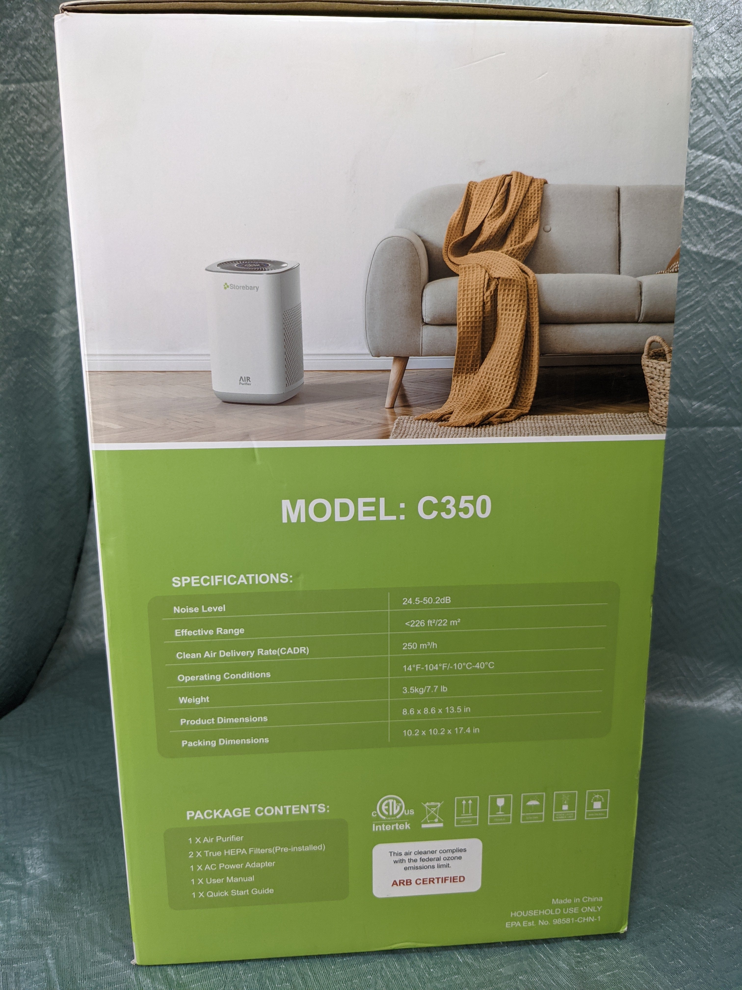 Air Purifier H13 True HEPA Filter, Pets Allergies Dust Pollen Smoke Mold Odors (6957959217335)