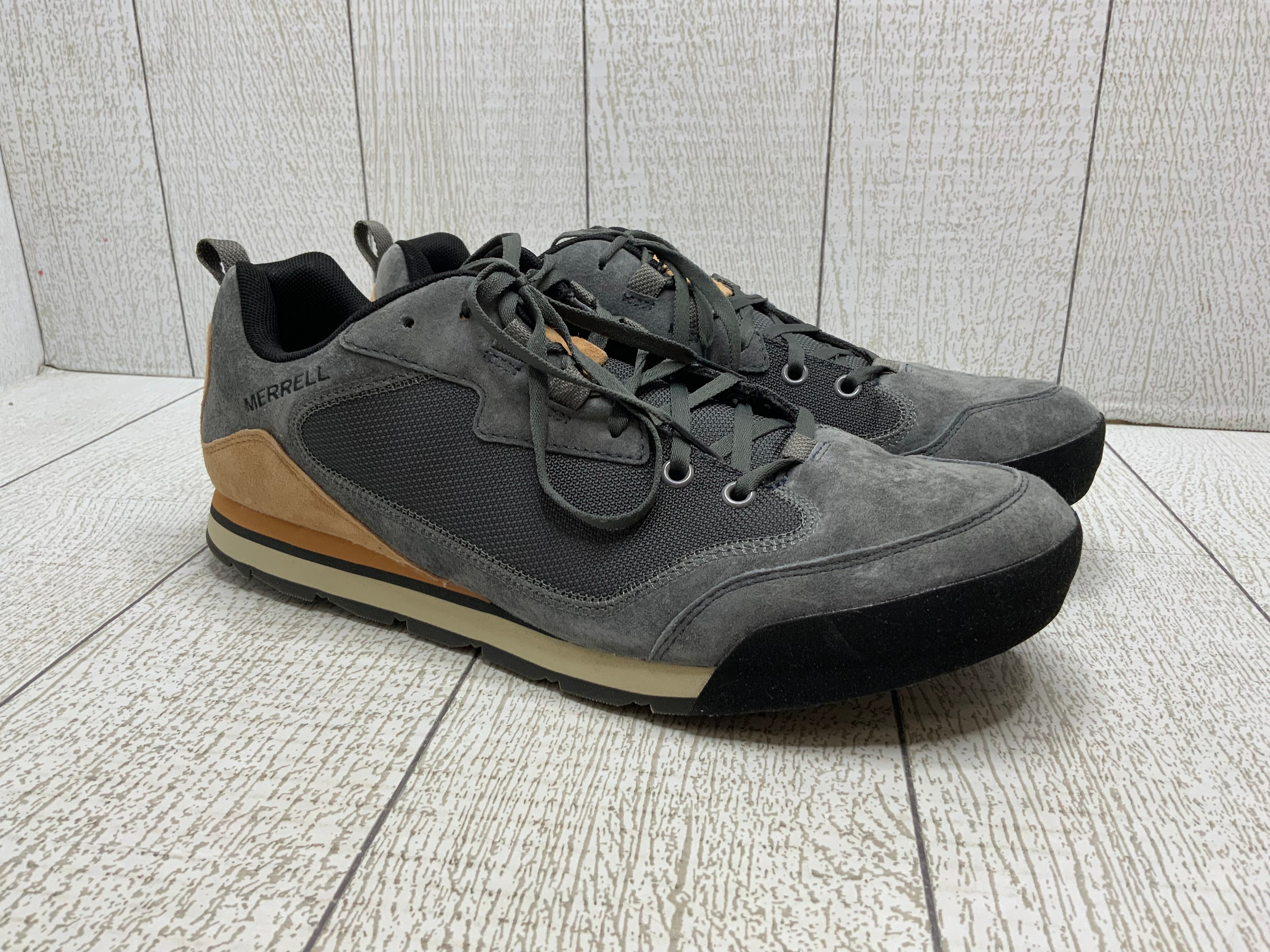Merrell Men's Burnt Rock Travel Suede Hiking Shoe (Size 12, Granite) (8041610936558)