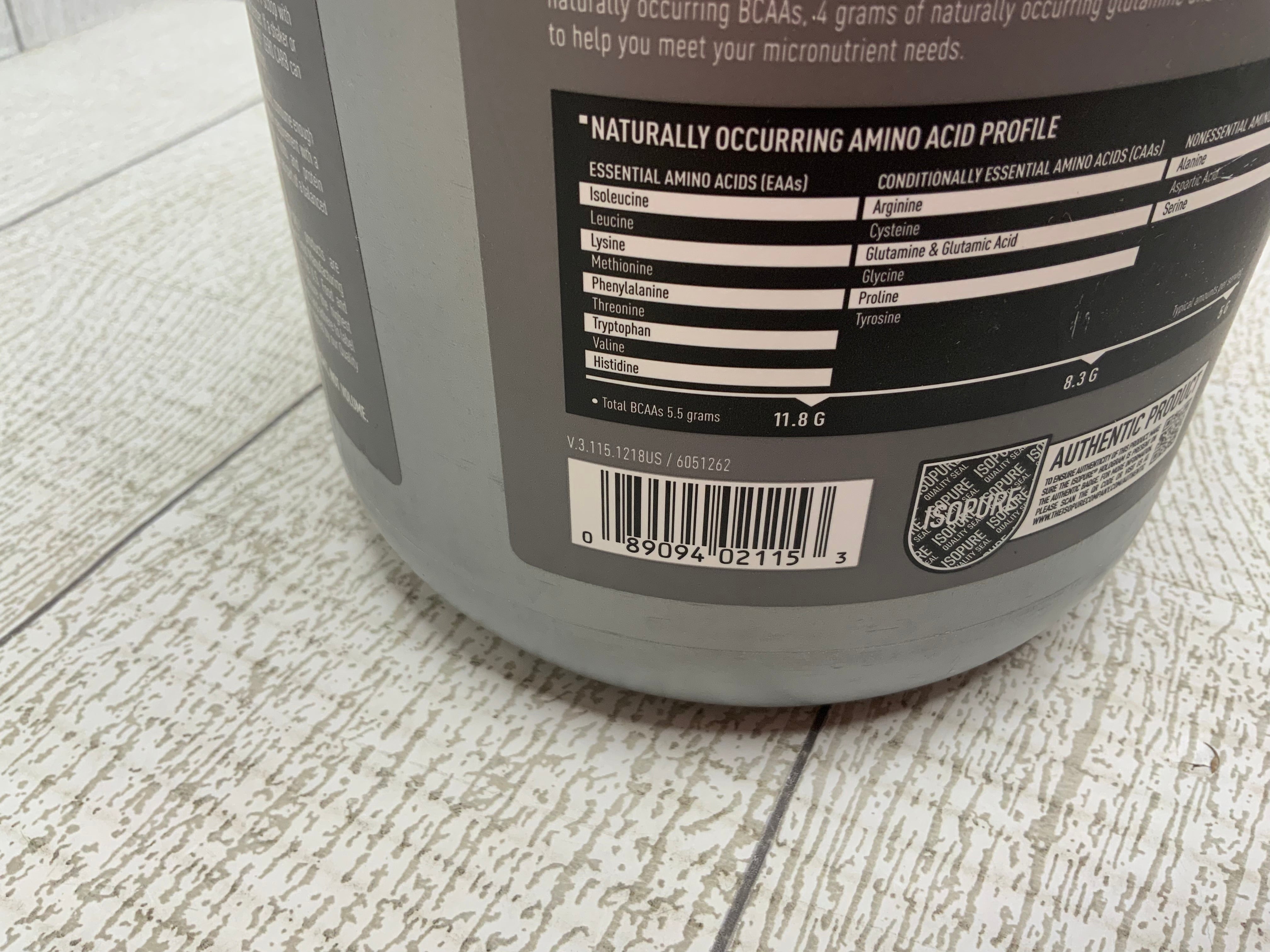 Isopure Creamy Vanilla Whey Isolate Protein Powder with Vitamin C & Zi