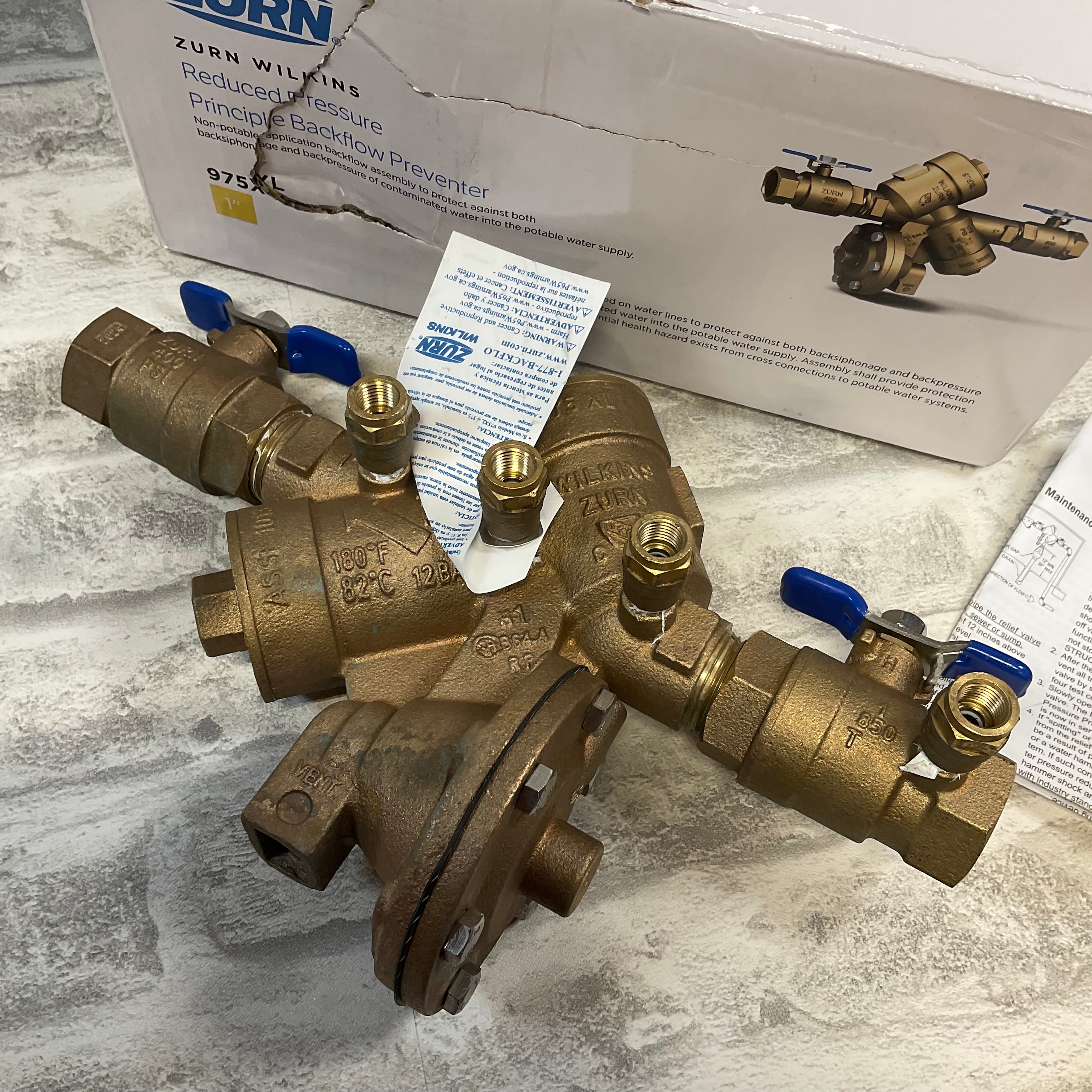 Zurn 1 in. Brass Reduced-Pressure Backflow Preventer (7520346439918)