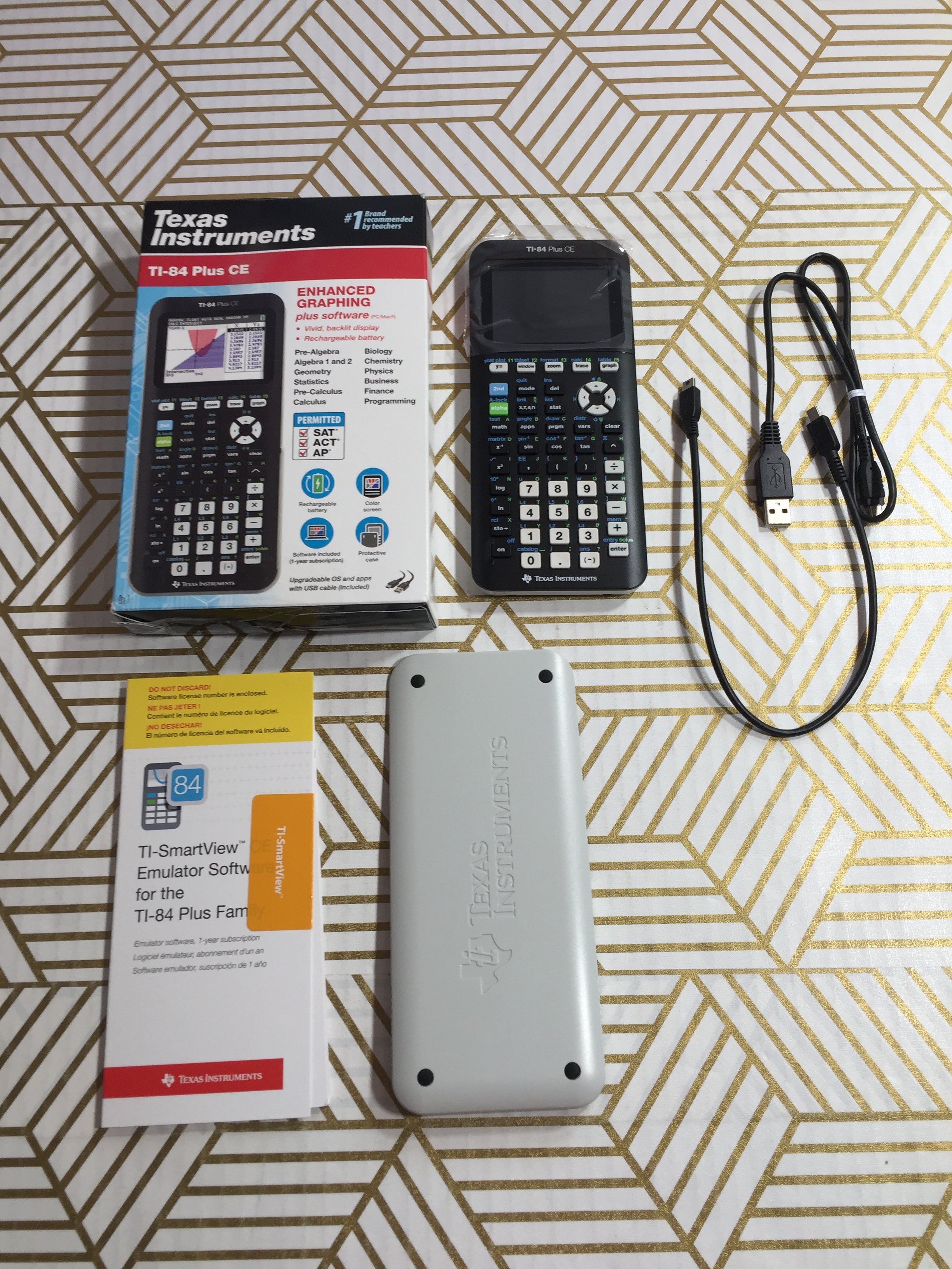Texas Instruments TI-84 Plus CE Color Graphing Calculator, Black 7.5 Inch (8051250364654)