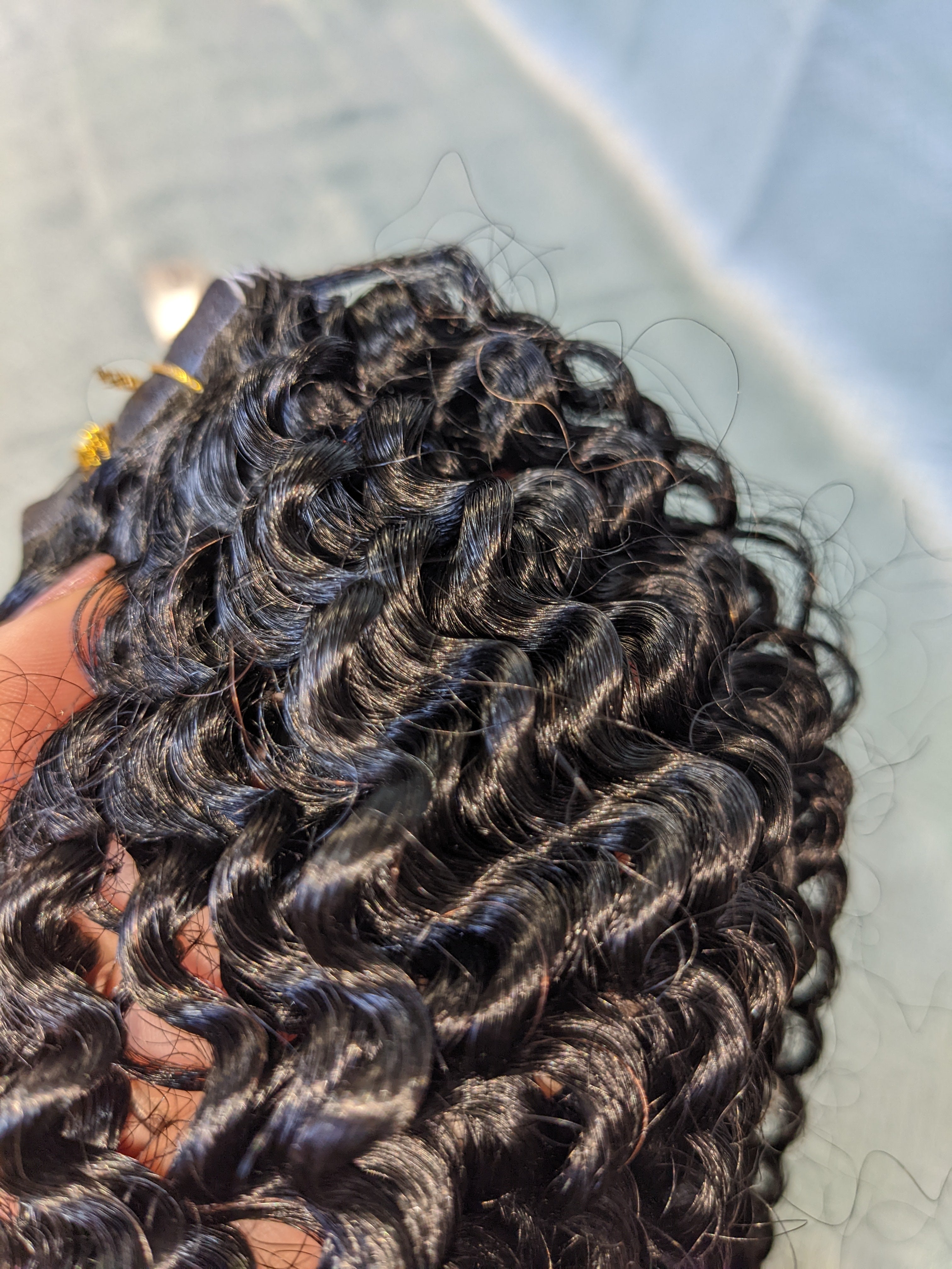 YoungSee Human Hair Natural Black Curly Tape In 24