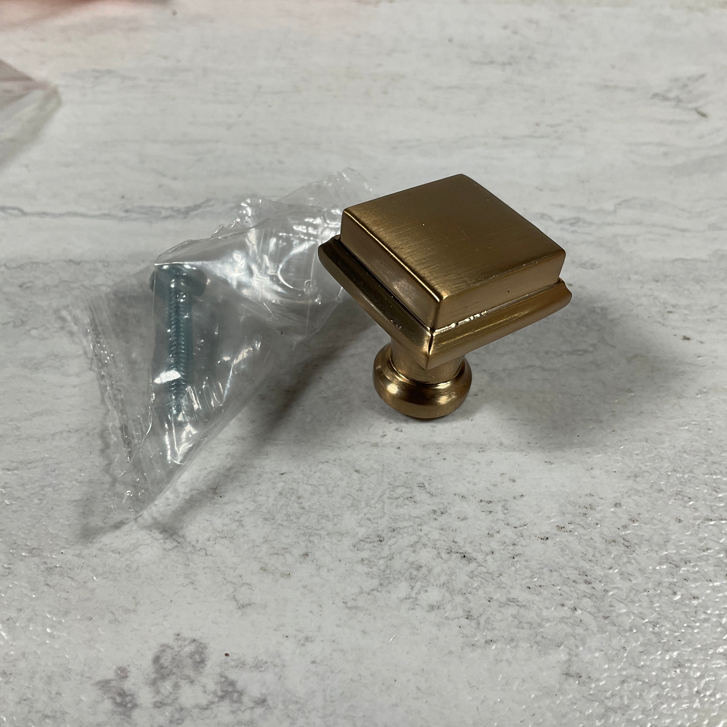 (Lot of 14) Regal Square 1 in. (25 mm) Champagne Bronze Cabinet Knob (7451455357166)