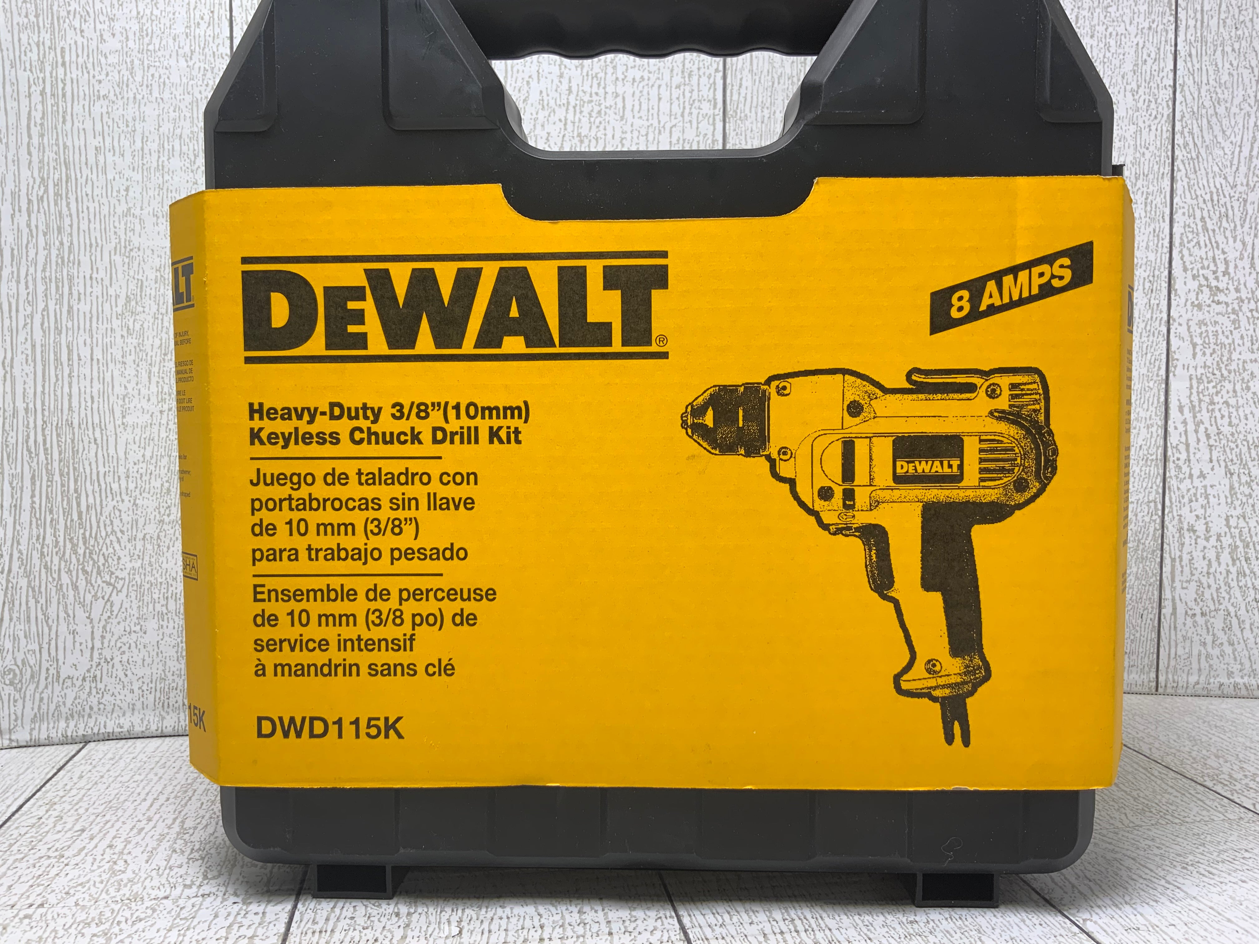 DEWALT Corded Drill, 8.0-Amp, 3/8-Inch, Variable Speed Reversible (DWD115K ) (7982588657902)