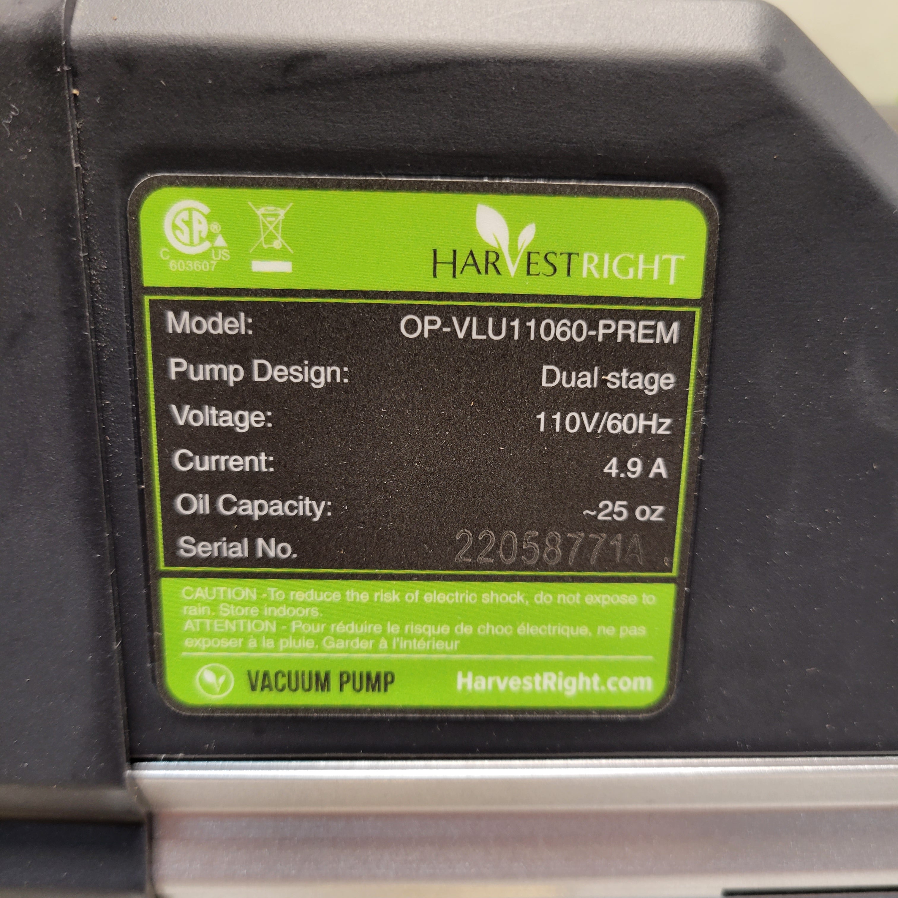 Harvest Right Premier Vacuum Pump (OPVLU11060PREM)