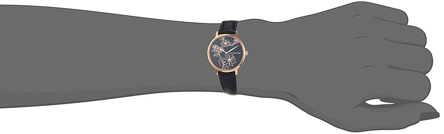 Tommy Hilfiger Women's Gold Quartz Watch (Model: 1781918) Calfskin Strap, Blue (6952434041015)