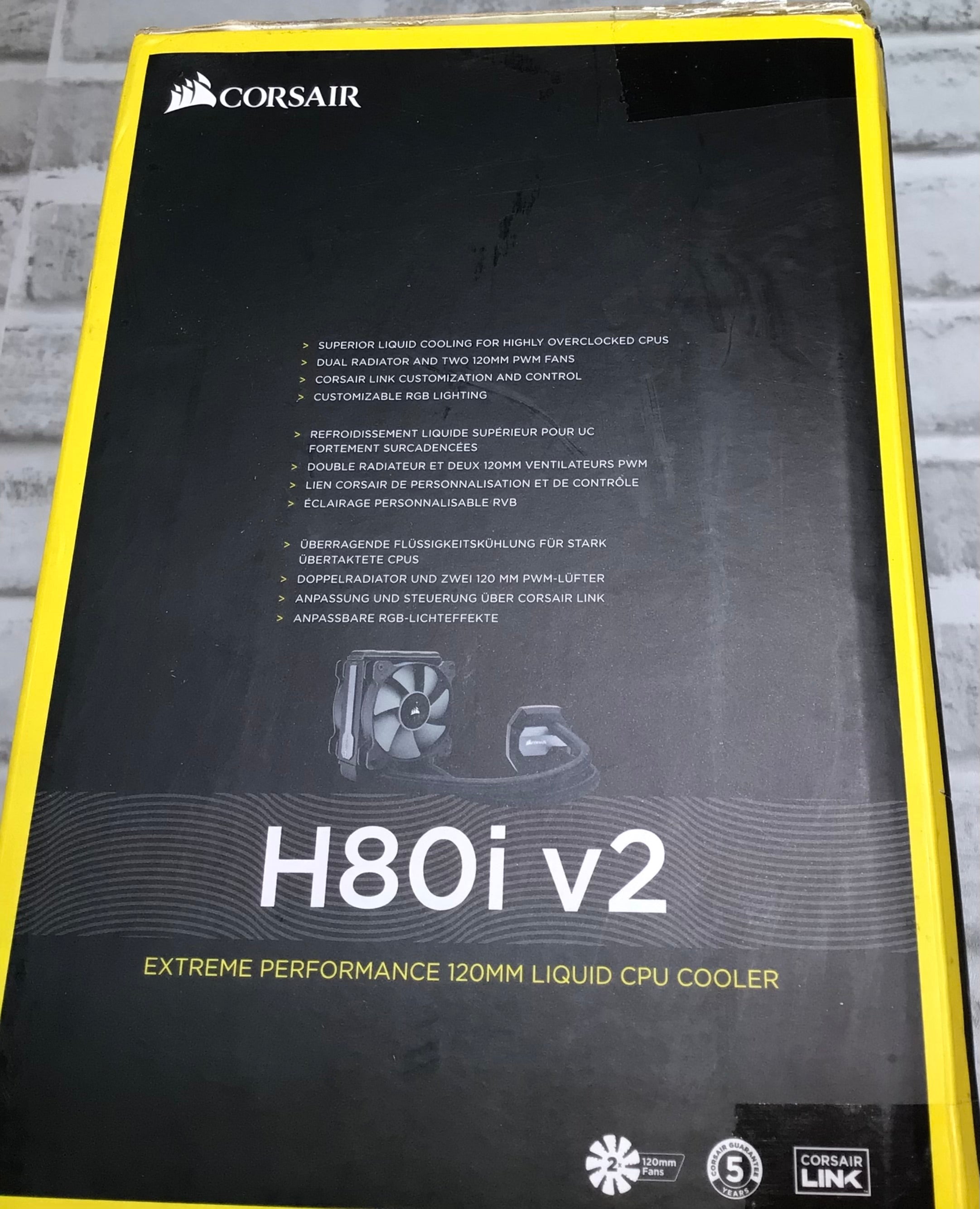 Corsair Hydro Series H80i v2 AIO Liquid CPU Cooler, 120mm **FOR PARTS