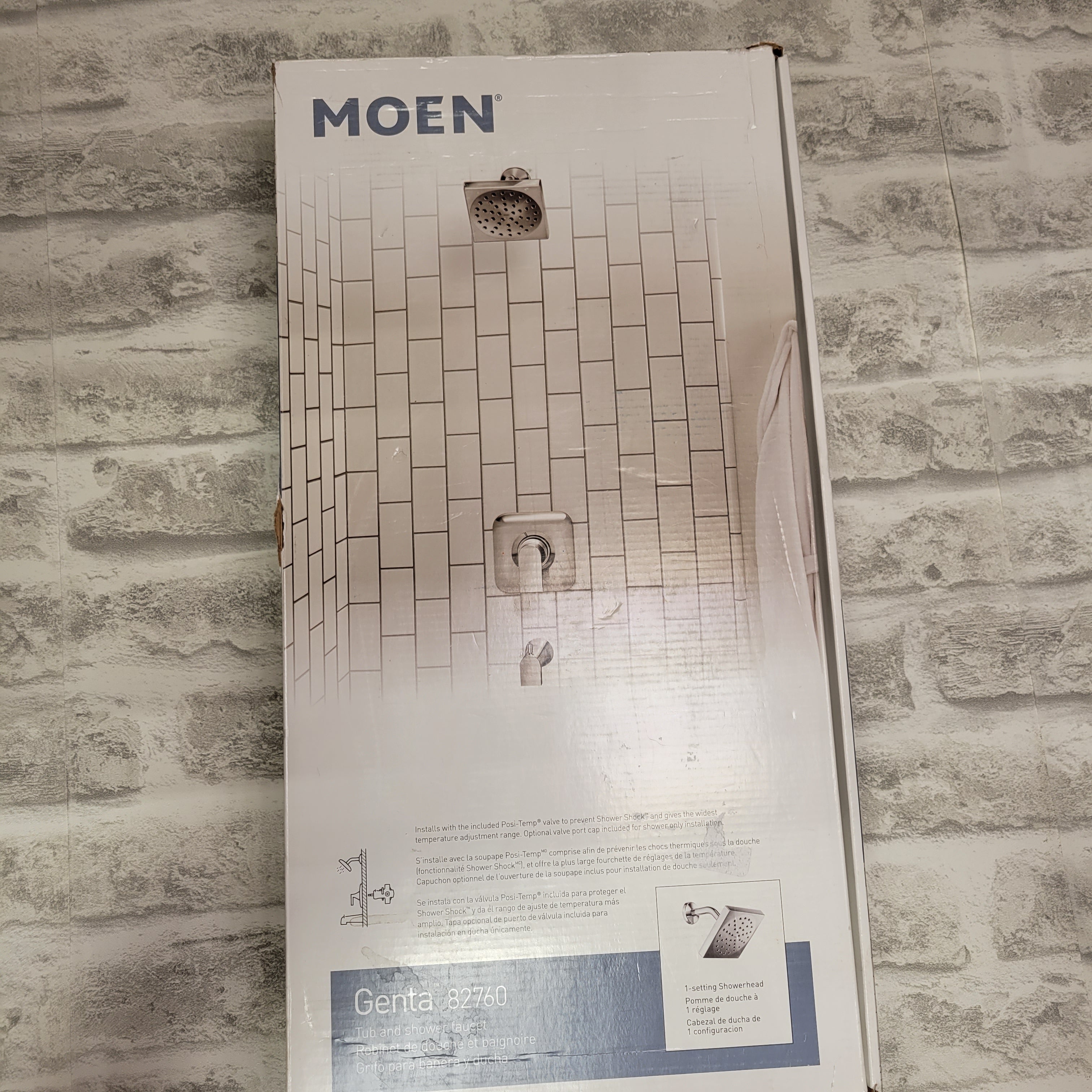 MOEN Genta Single-Handle 1-Spray Tub and Shower Faucet in Chrome (7626910499054)