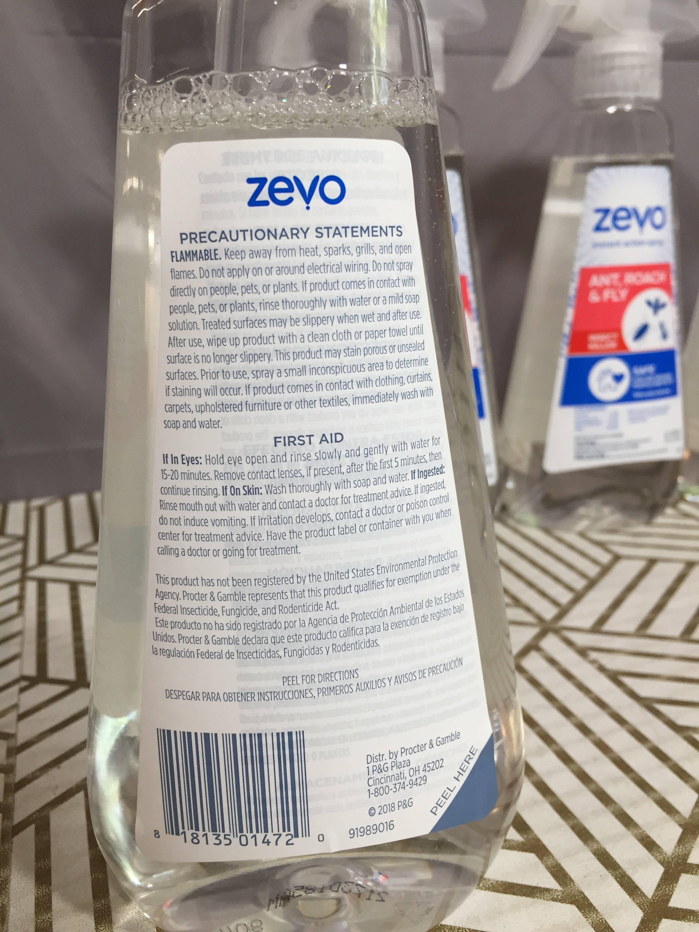 Zevo Ant, Roach & Fly Spray - 12oz - 4 PACK *NEW* (8115654361326)