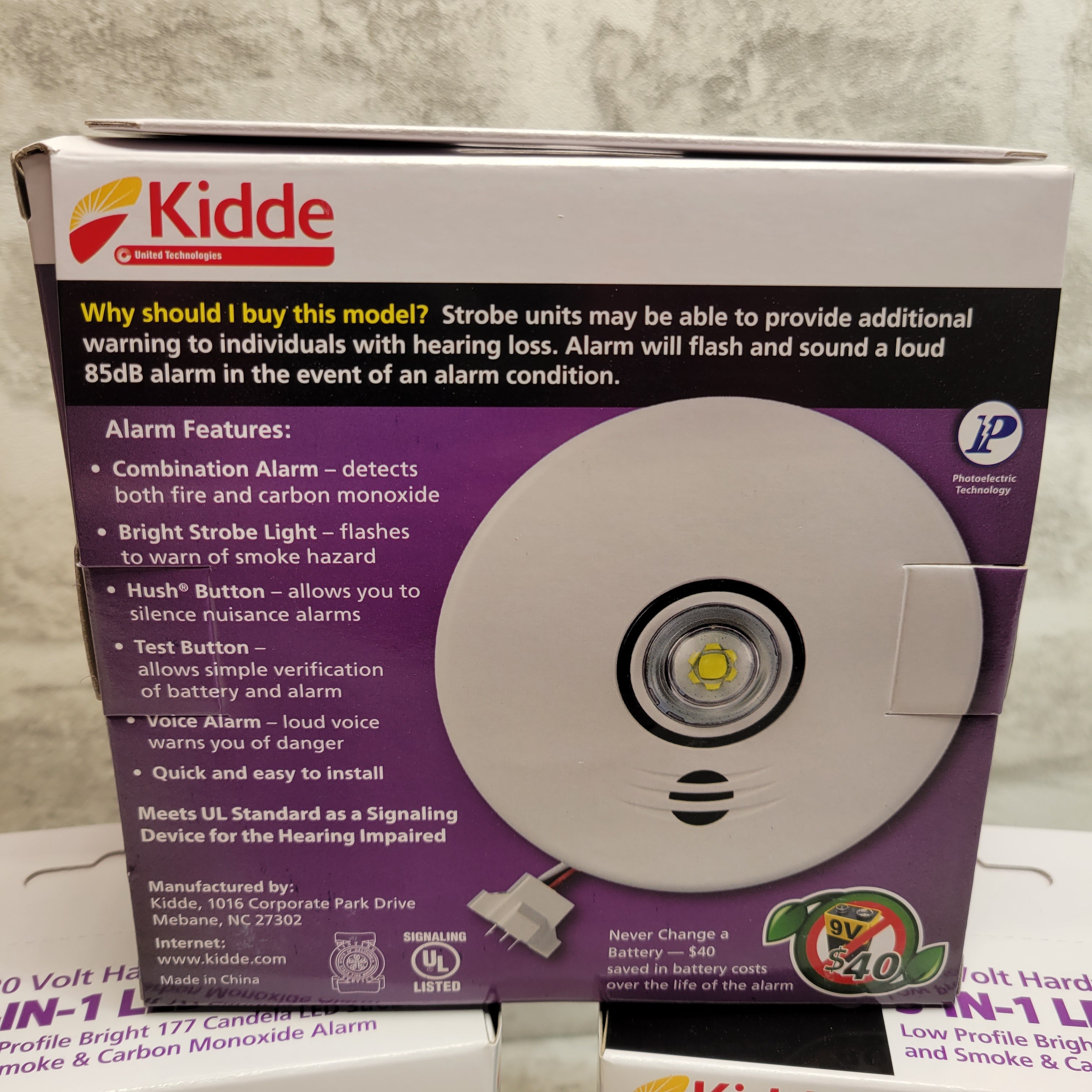 (Lot of 3) Kidde Smoke Detector, Hardwired Lithium Battery Backup & Strobe Light (7594281205998)