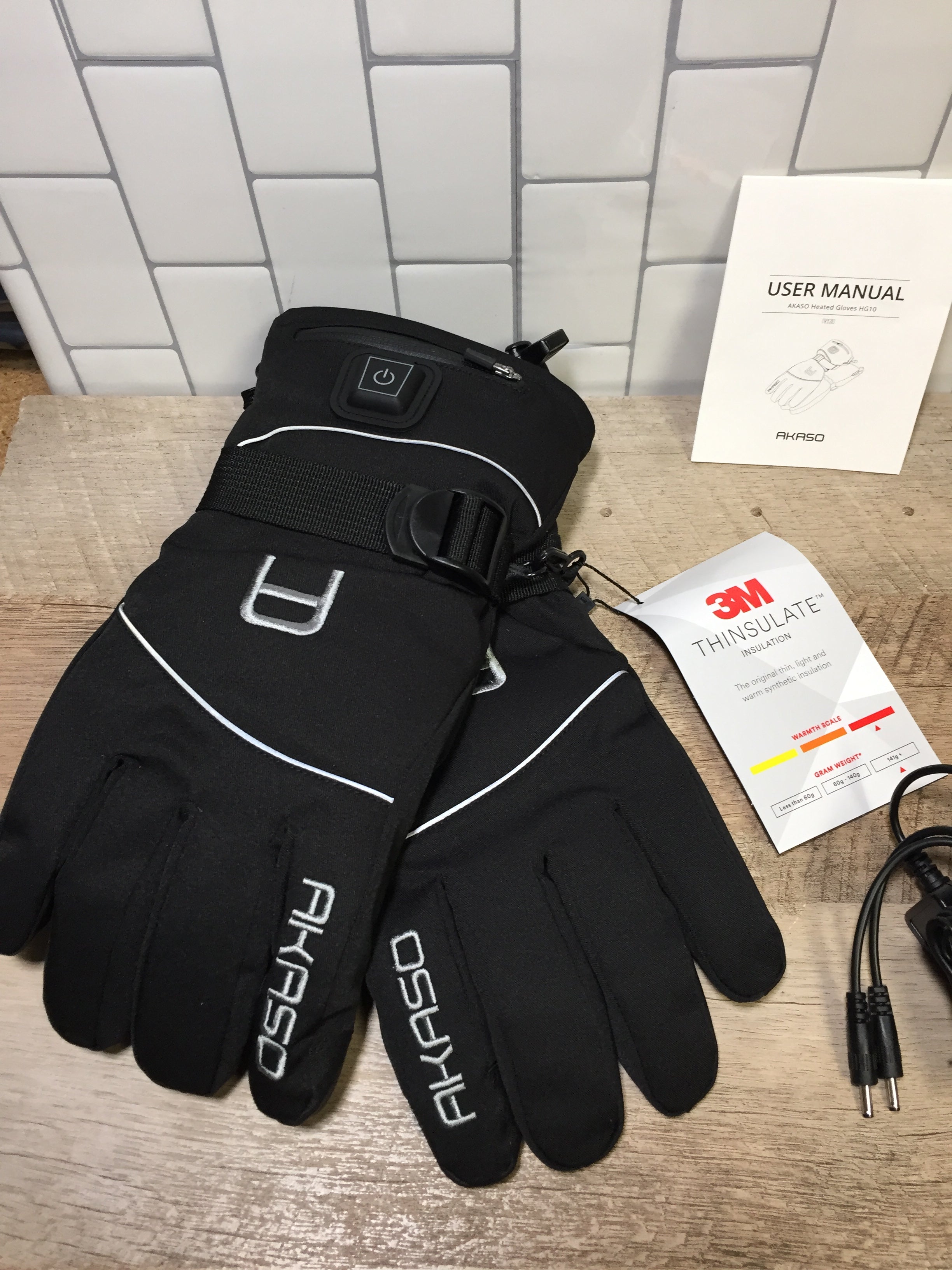 AKASO Heated Gloves for Men Women, Electric Heated Ski Gloves Small Black (6984365572279)