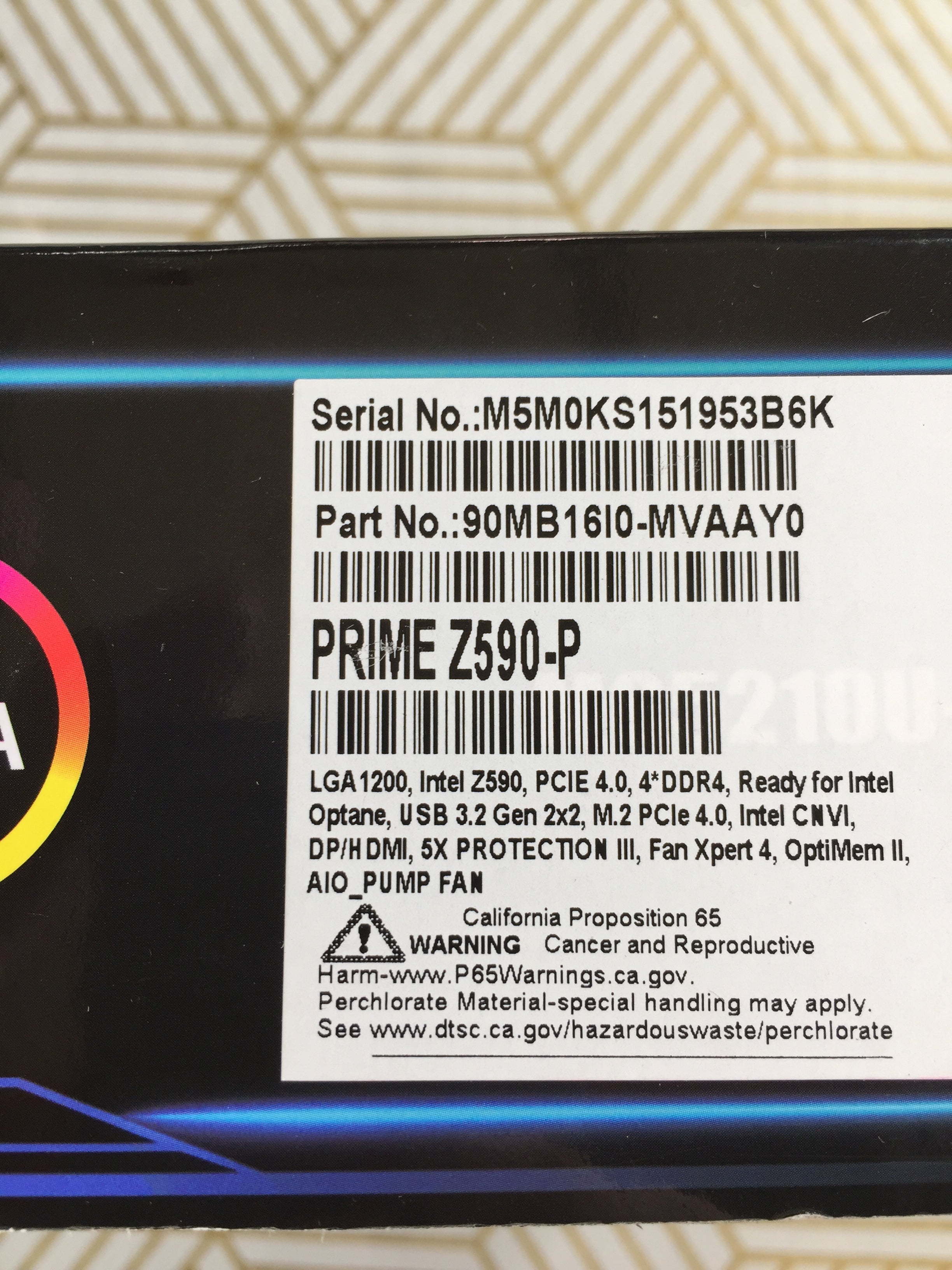 ASUS Prime Z590-P LGA 1200 (Intel® 11th/10th Gen) ATX Motherboard (7868884189422)