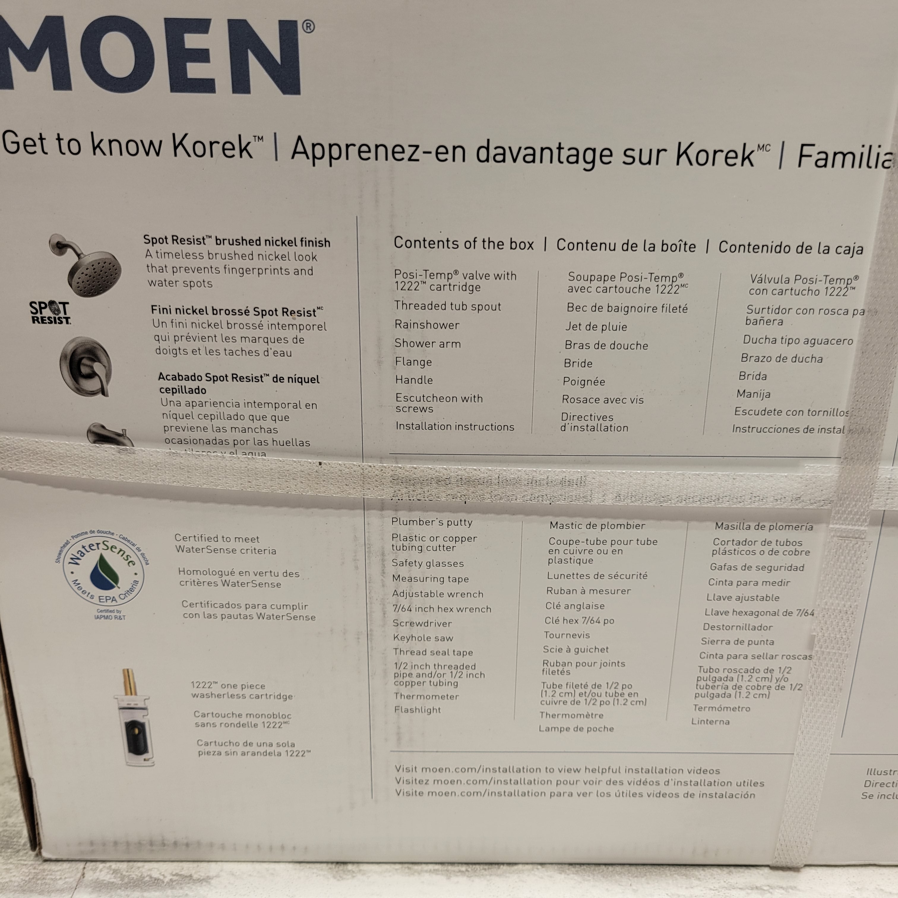 MOEN Korek Tub and Shower Faucet, Spot Resist Brushed Nickel (Valve Included) (7645740957934)