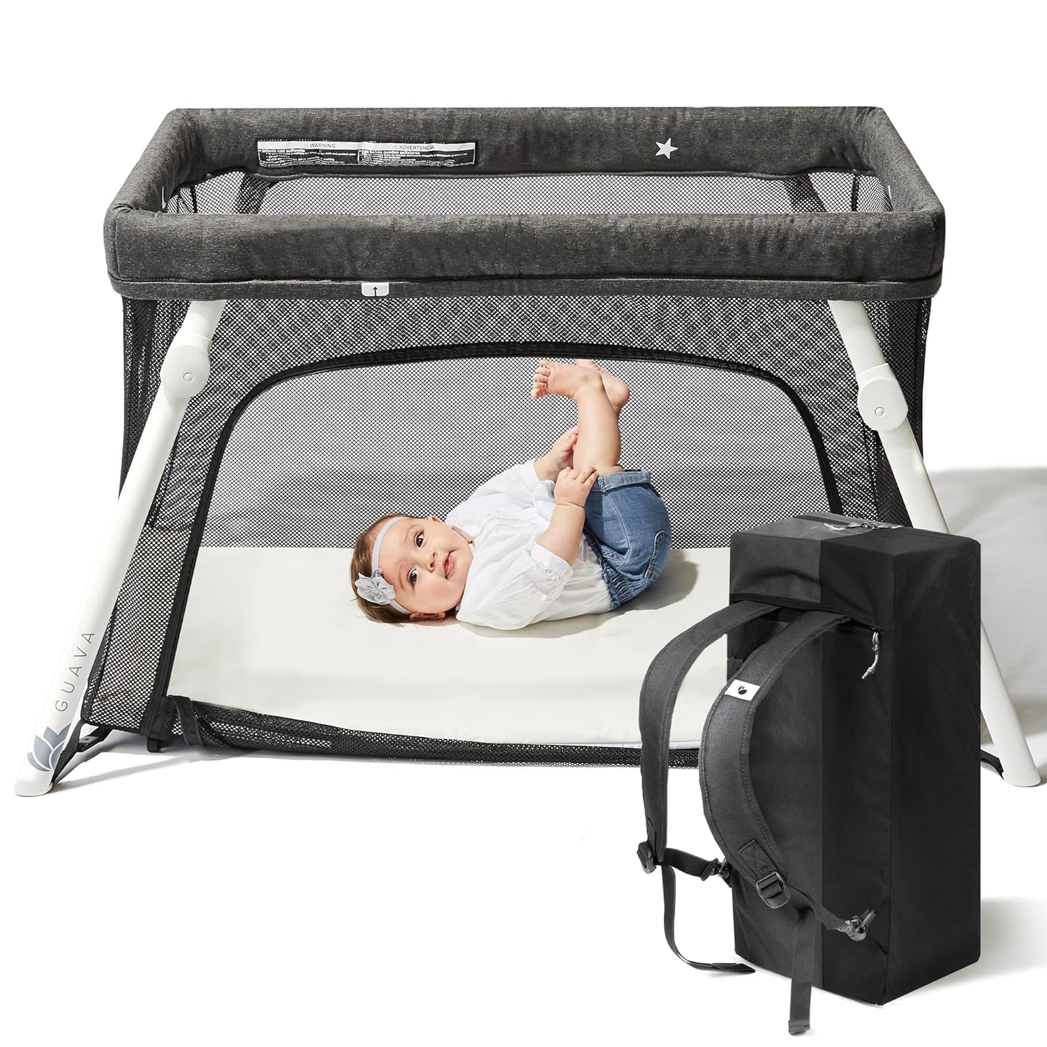 Guava Lotus Travel Crib with Lightweight Backpack Design 2171000D *OPEN BOX* (8143007416558)