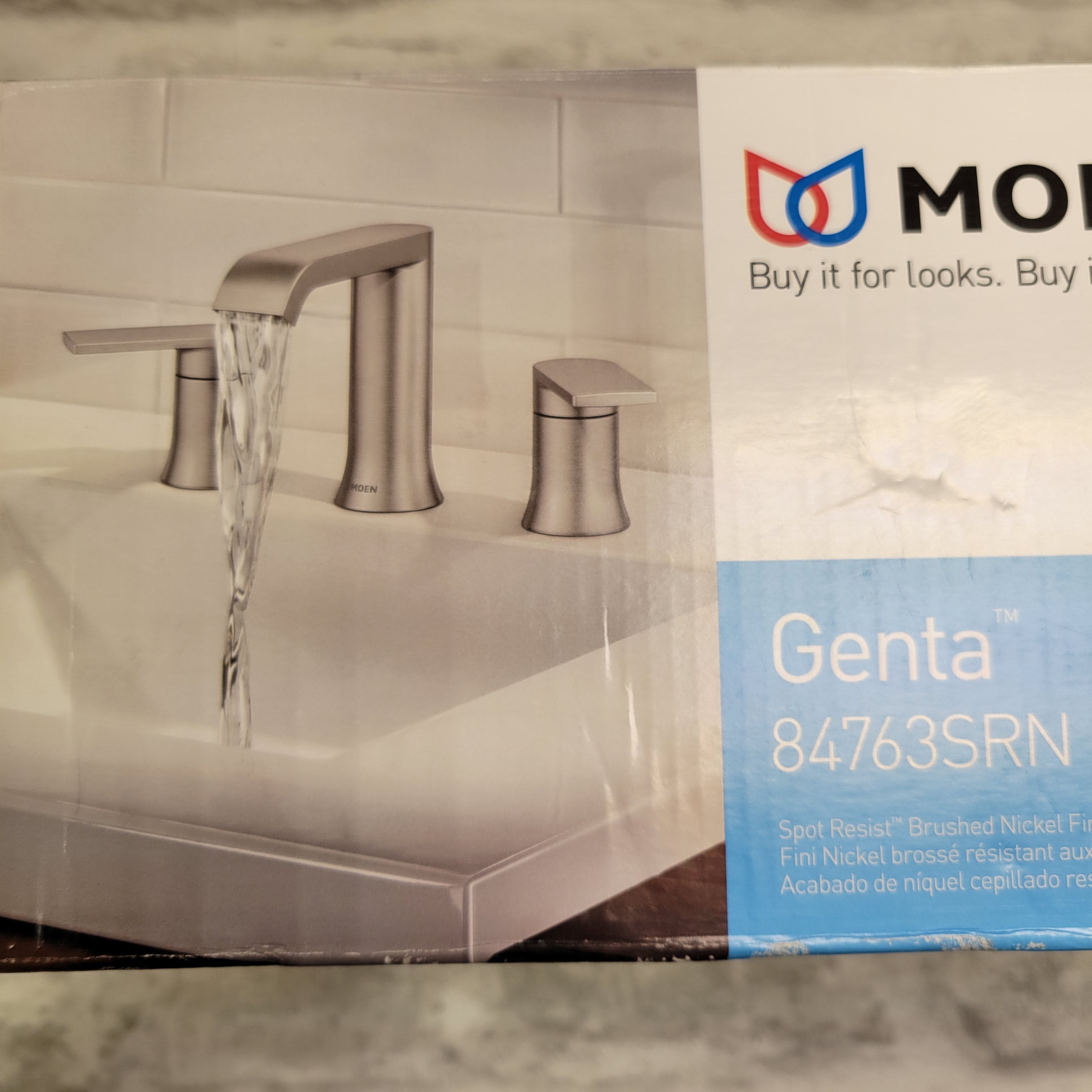 Moen Genta 84763SRN 8 in. Widespread 2-Handle Bathroom Faucet in Brushed Nickel (7645302849774)