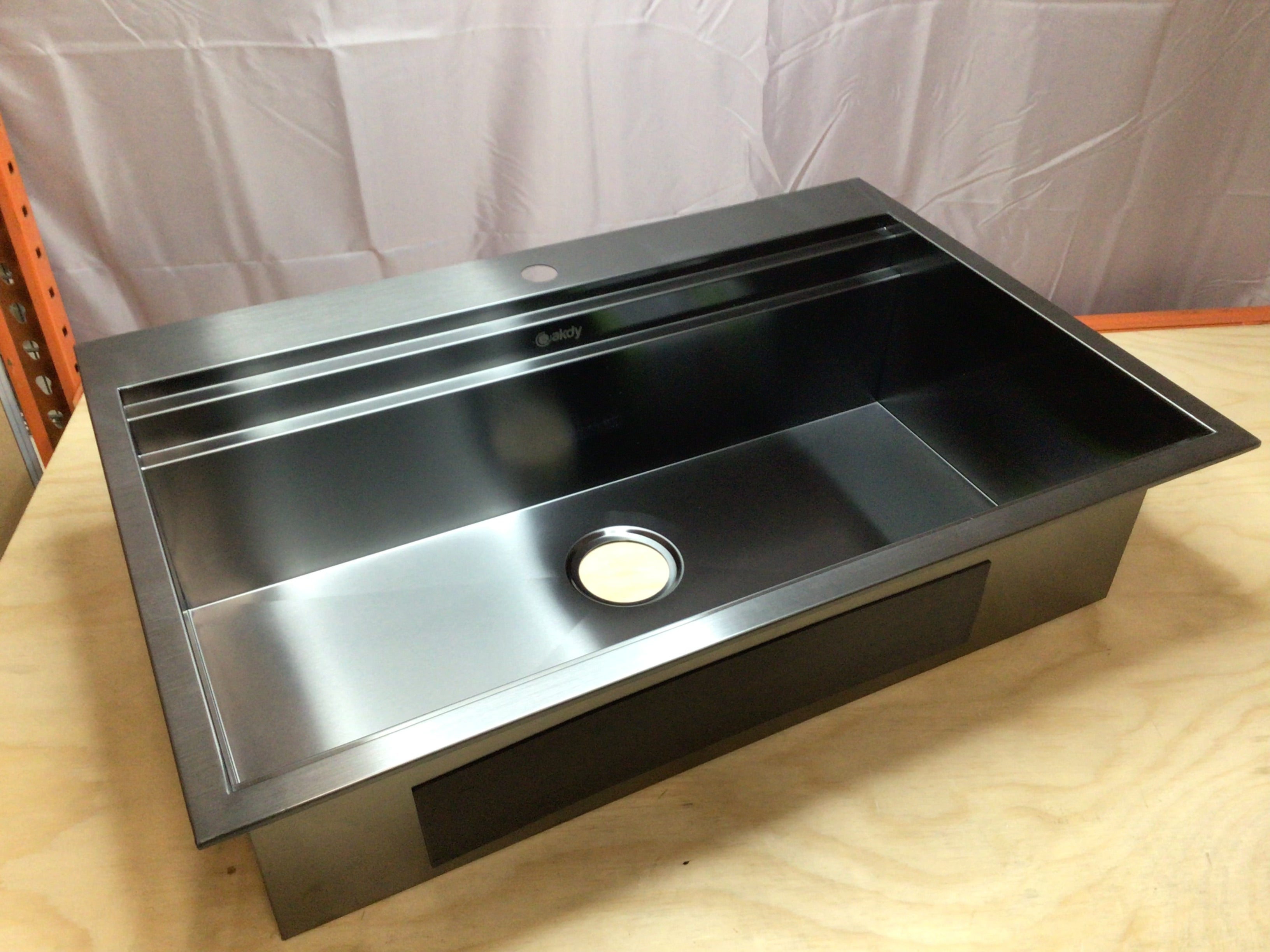 Akdy KS0507 33"x22" All-In-1 Drop In Kitchen Sink Black **OPEN BOX - READ** (8102930940142)