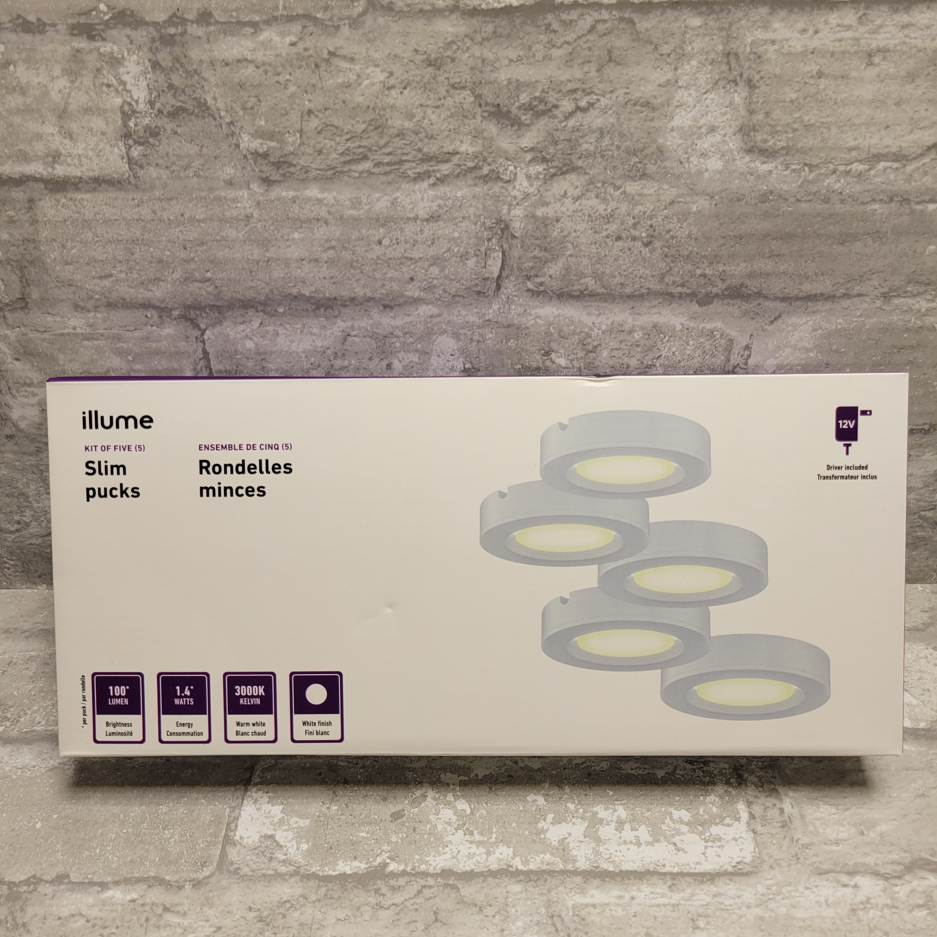 3 in. Warm Light Recessed LED Kit 12-Volt Plastic Pucks - White (5- Pack) 3000k (8110496514286)
