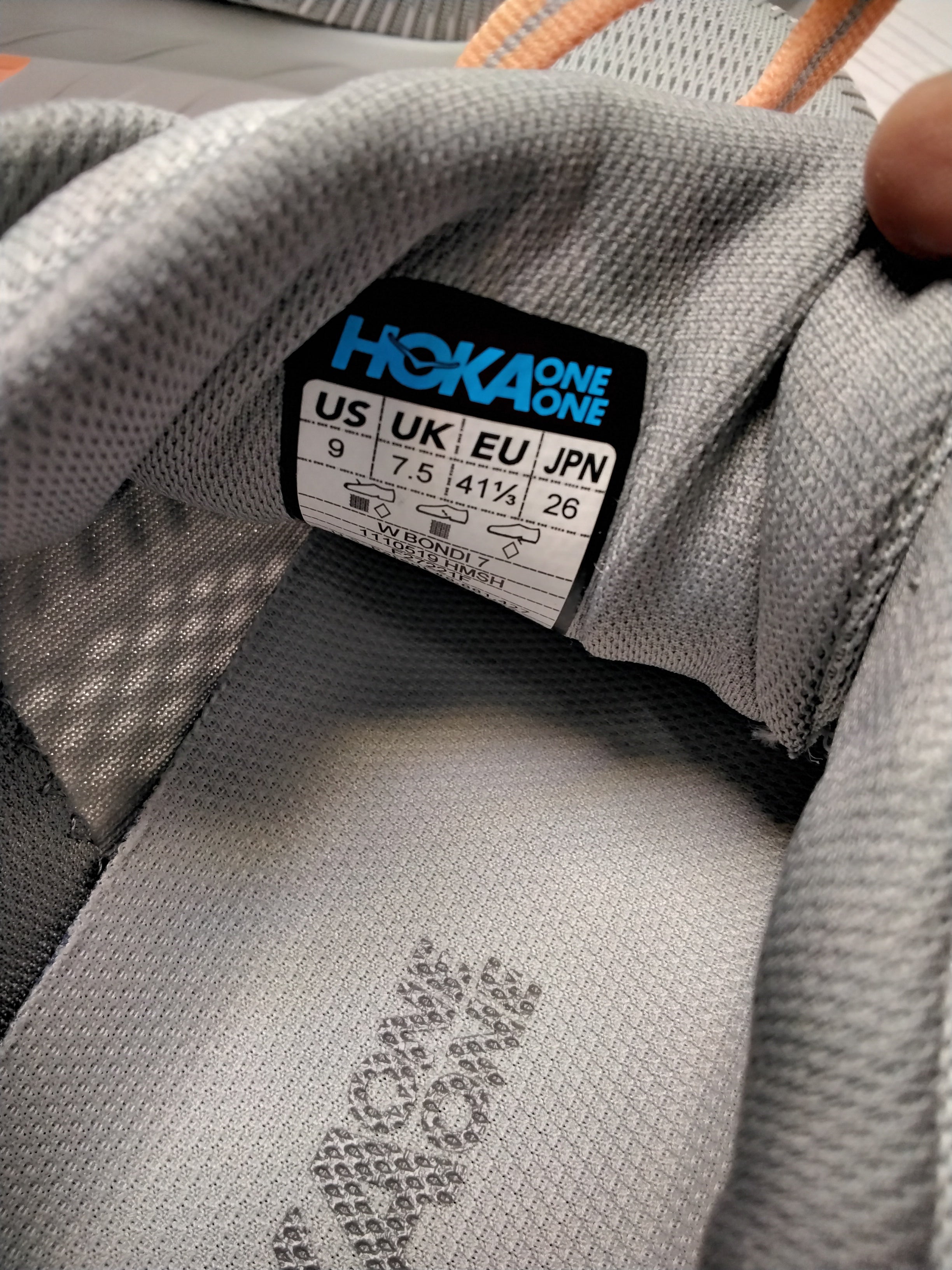 *LIGHTLY USED* HOKA ONE ONE Bondi 7 Womens Shoes - Size 9, Harbor Mist/Sharkskin (7876379476206)