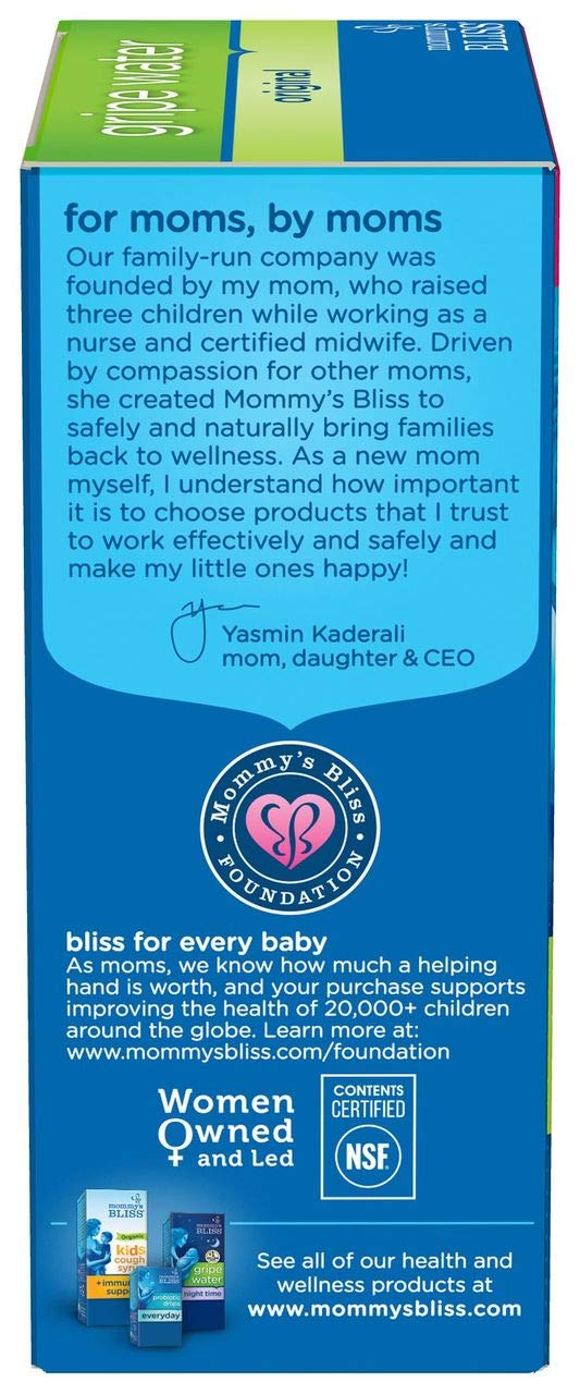 Mommy's Bliss Gripe Water for Babies - Double Pack, Relieves Stomach Discomfort from Gas, Colic, Fussiness & Hiccups, Age 2 Weeks+, Pack of 2 (Total 8 Fl Oz) (7610839171310)