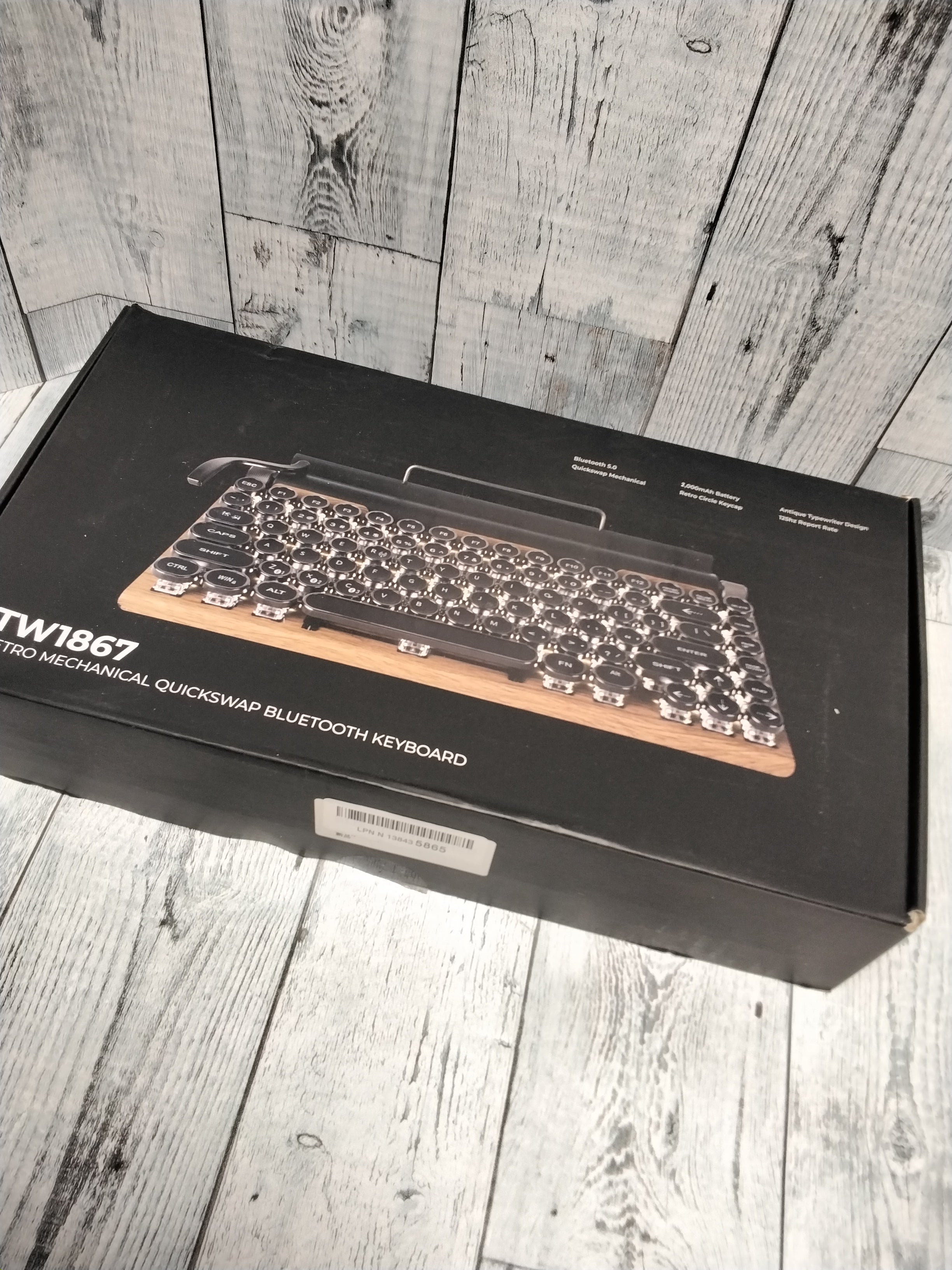 7KEYS Bluetooth Retro Typewriter Keyboard, Classical Wooden (7895507730670)