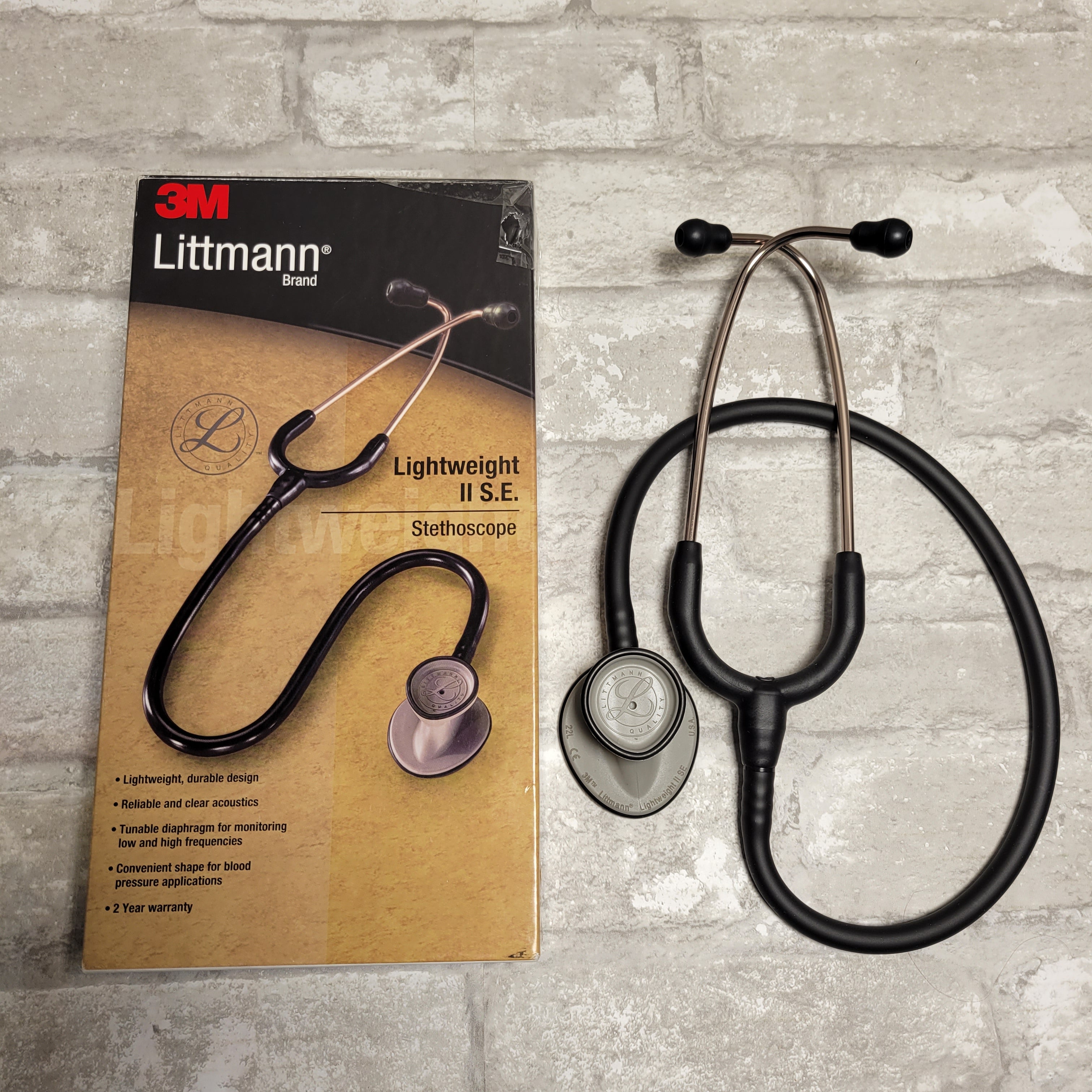 3M Littmann Lightweight II S.E. Stethoscope, Black Tube, 28 inch, 2450 (8037883445486)