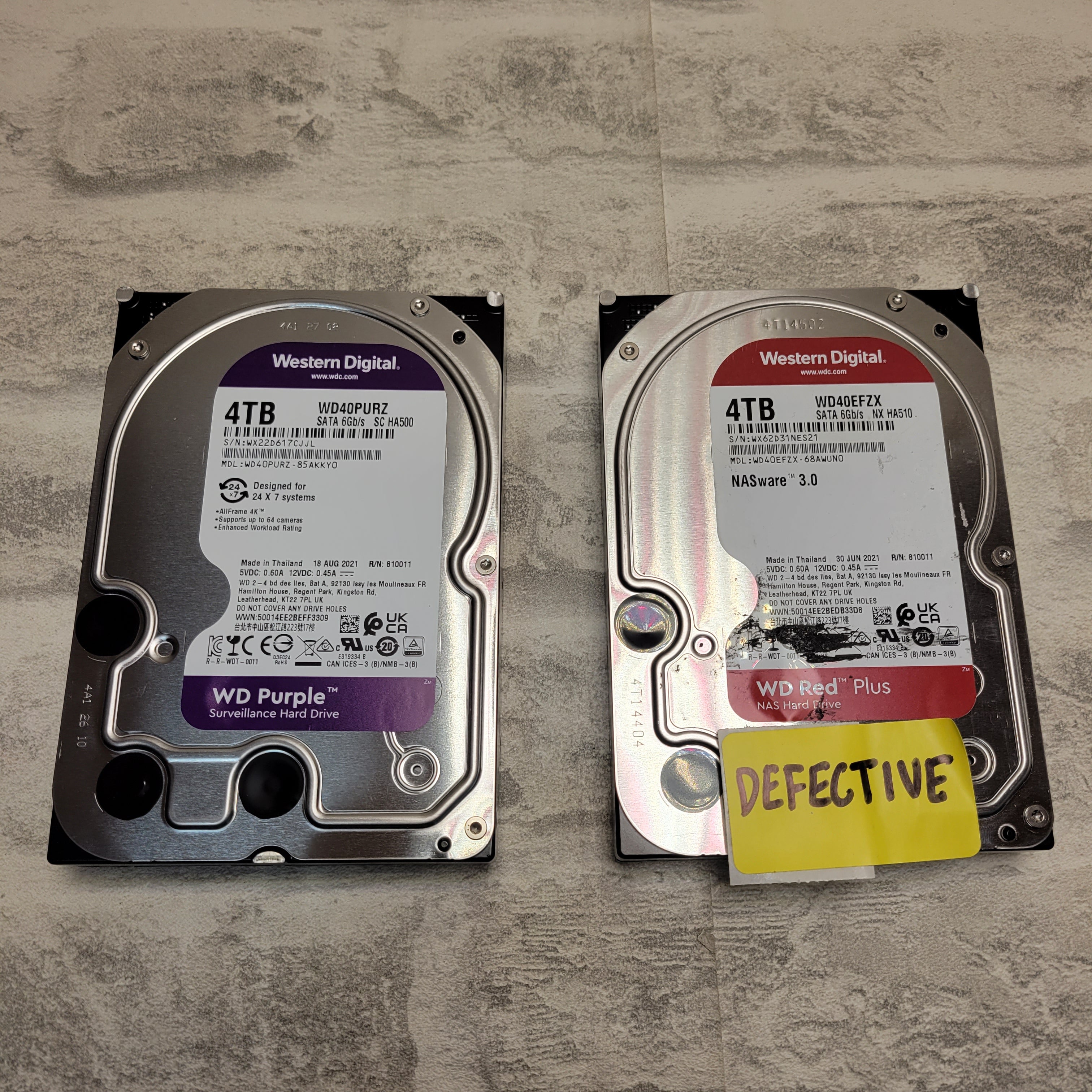 Internal Hard Drive, Western Digital 4TB Surveillance - Purple & Red (7885872038126)