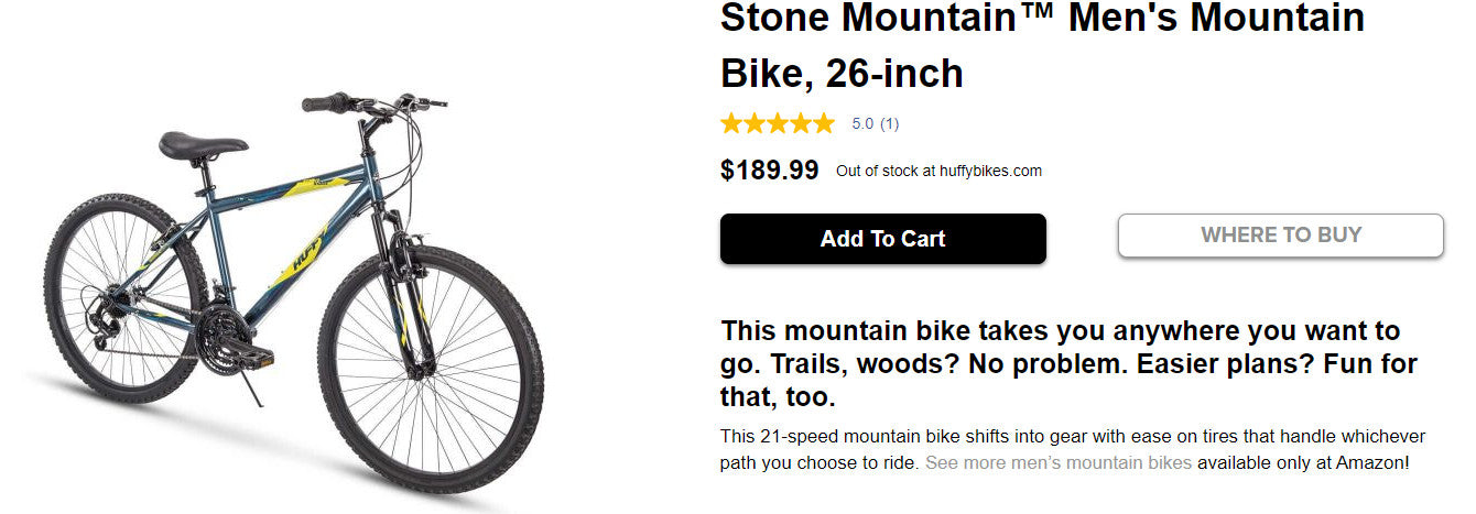 Huffy Hardtail Men's Mountain Bike, 26