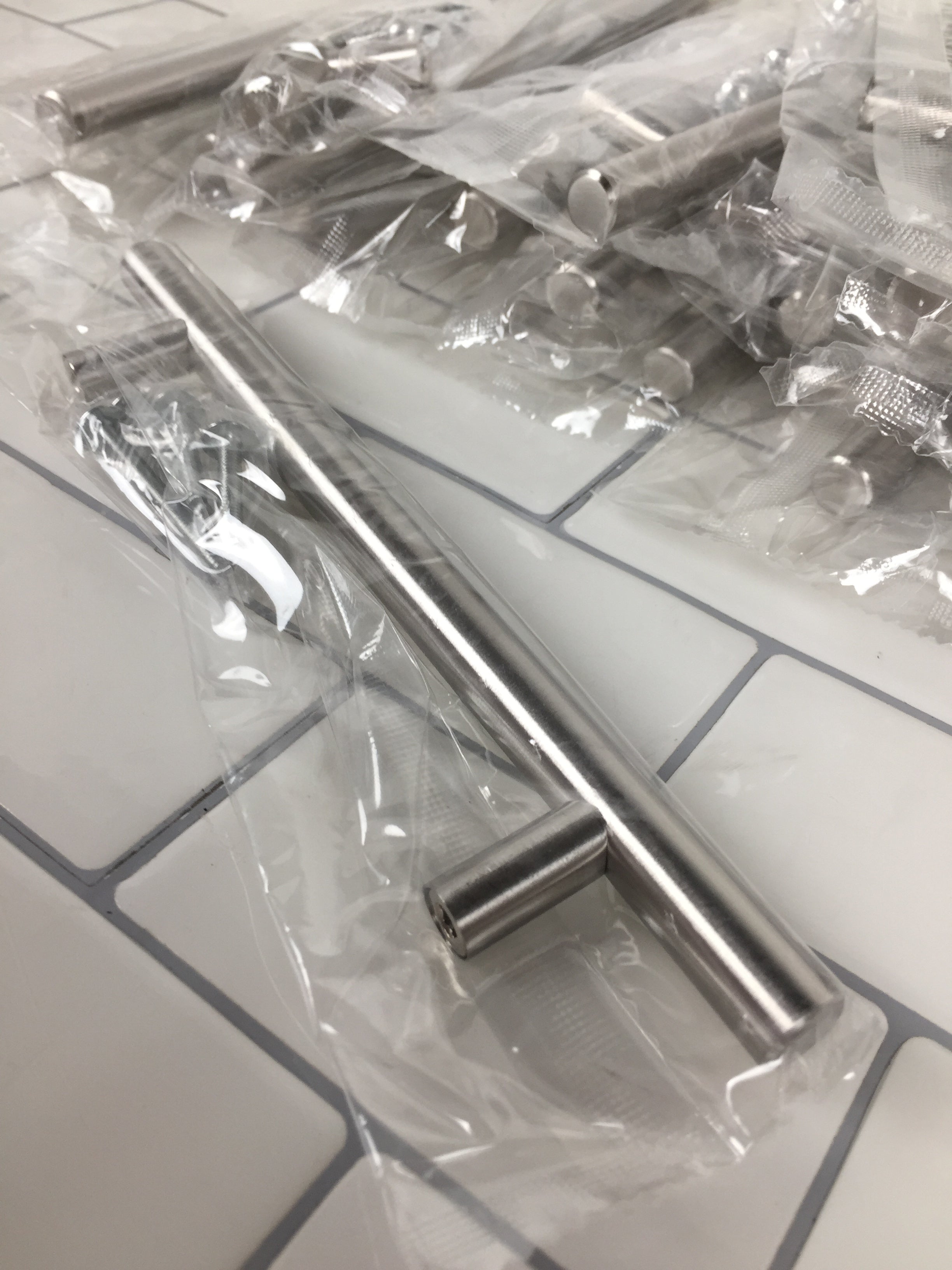 20 Pack - Brushed Nickel Cabinet/Drawer Pulls with Hardware - 7 1/2 inches (7439555166446)