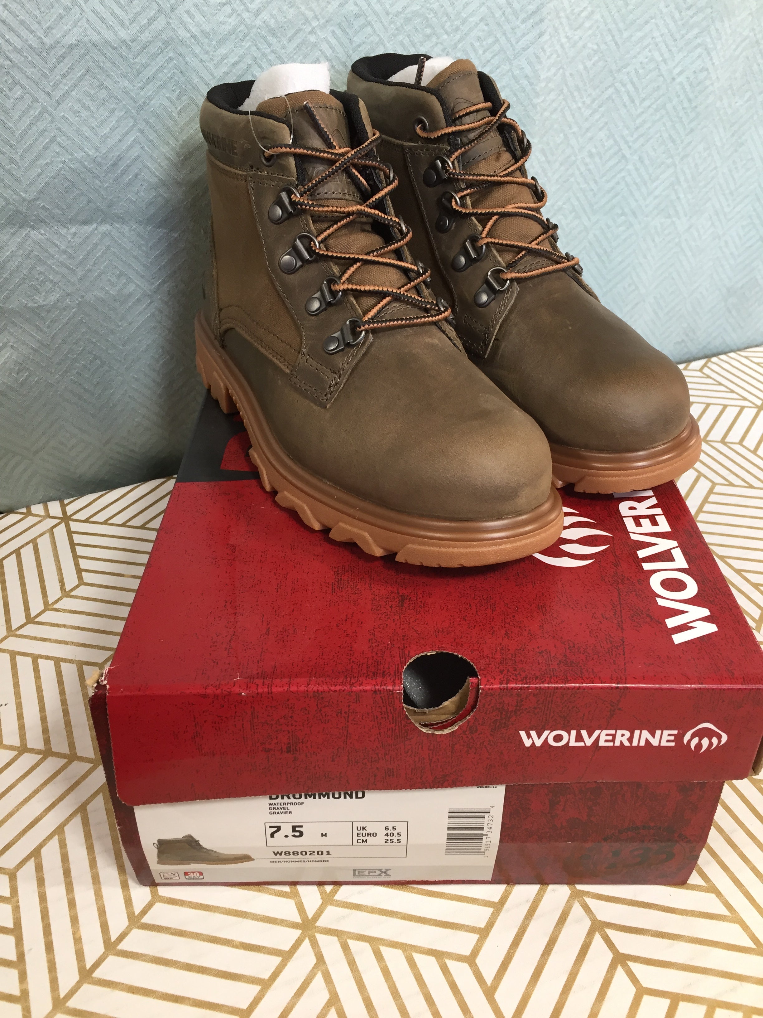 WOLVERINE Men's Drummond Waterproof Gravel Boots US Size 7.5 M (7865923731694)