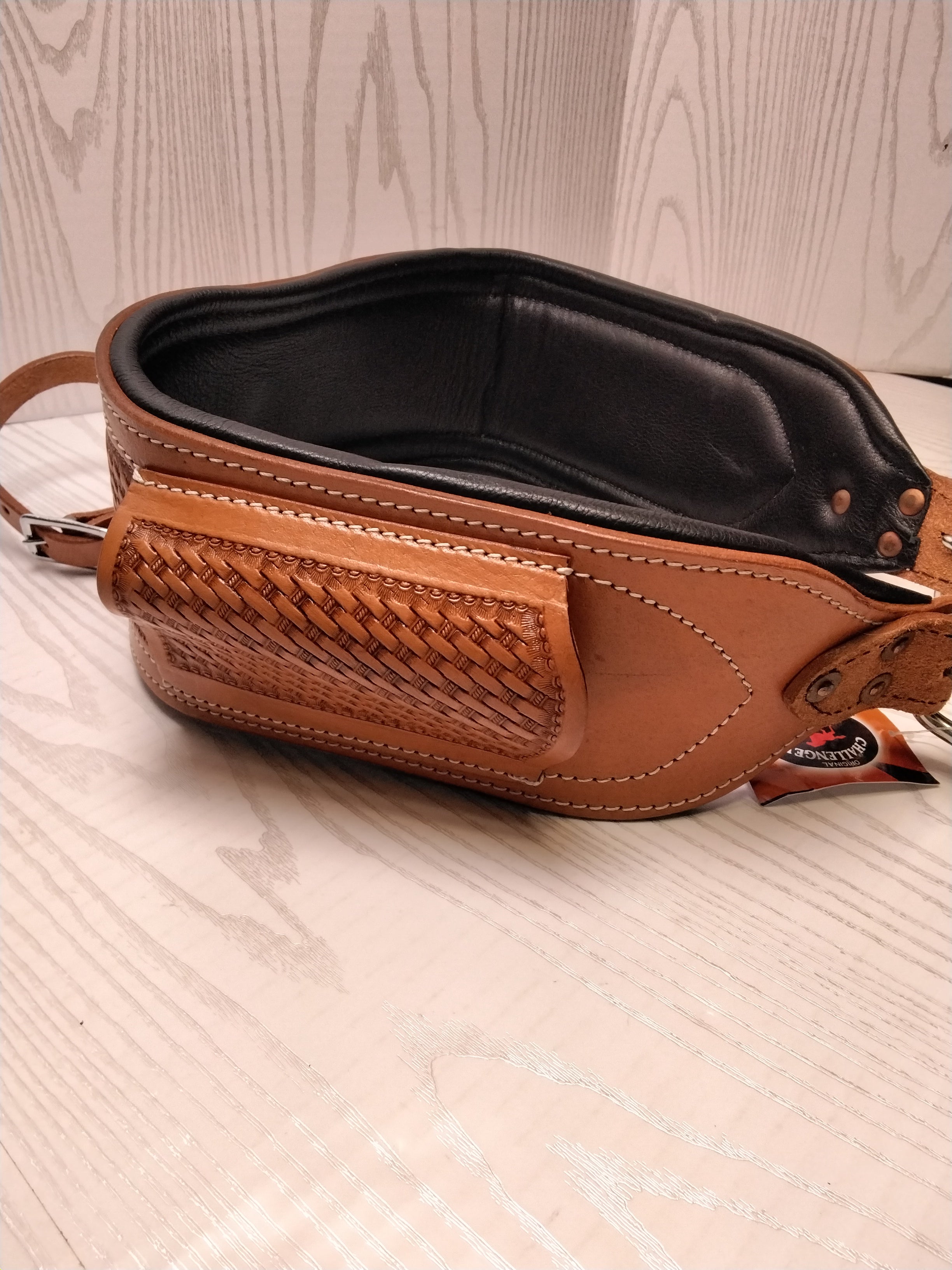 Horse Western Padded Leather Cinch 9782TN- 34 inch, tan (7753051472110)