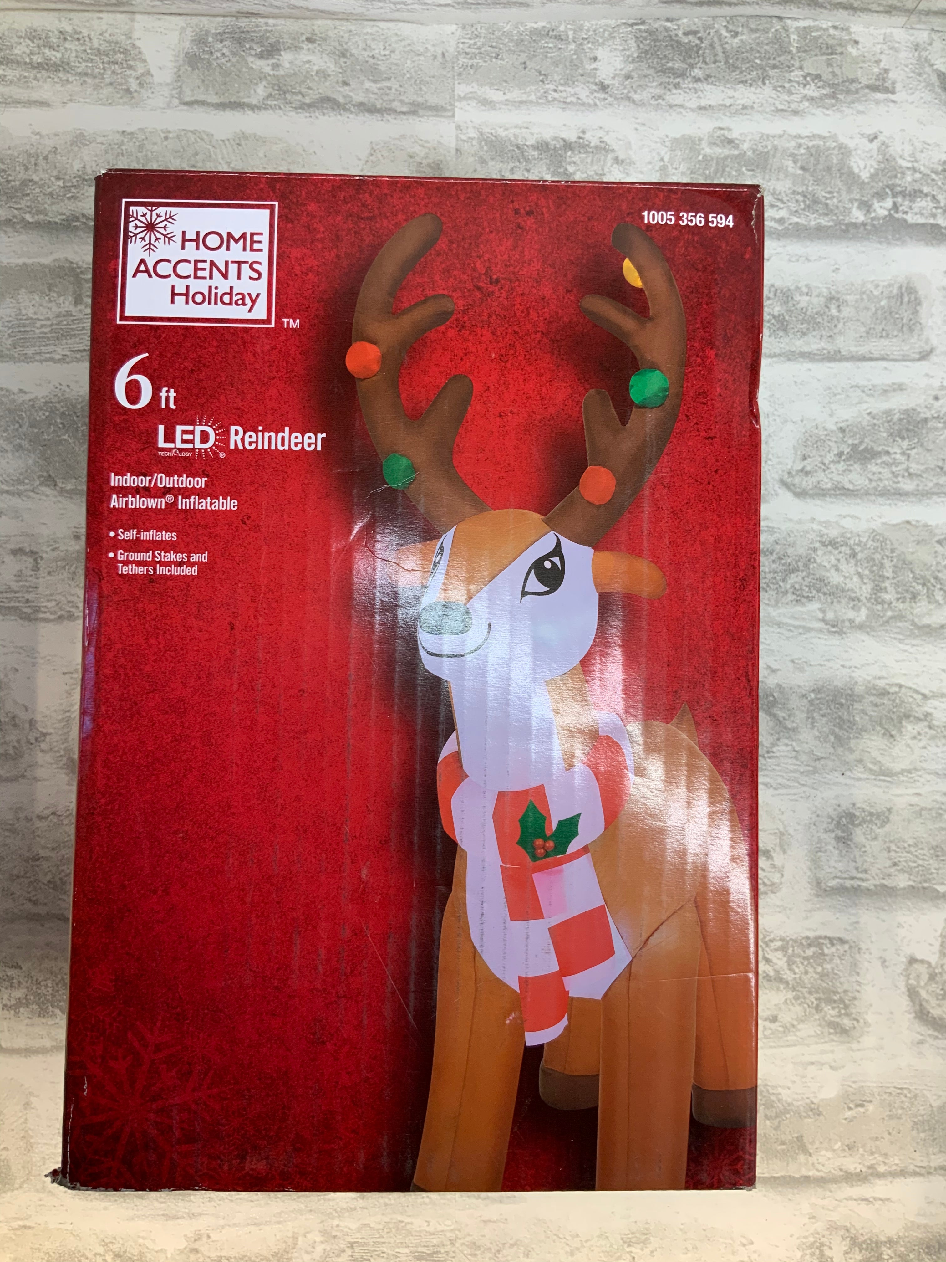6 ft Pre-Lit LED Reindeer Christmas Inflatable (7495025262830)