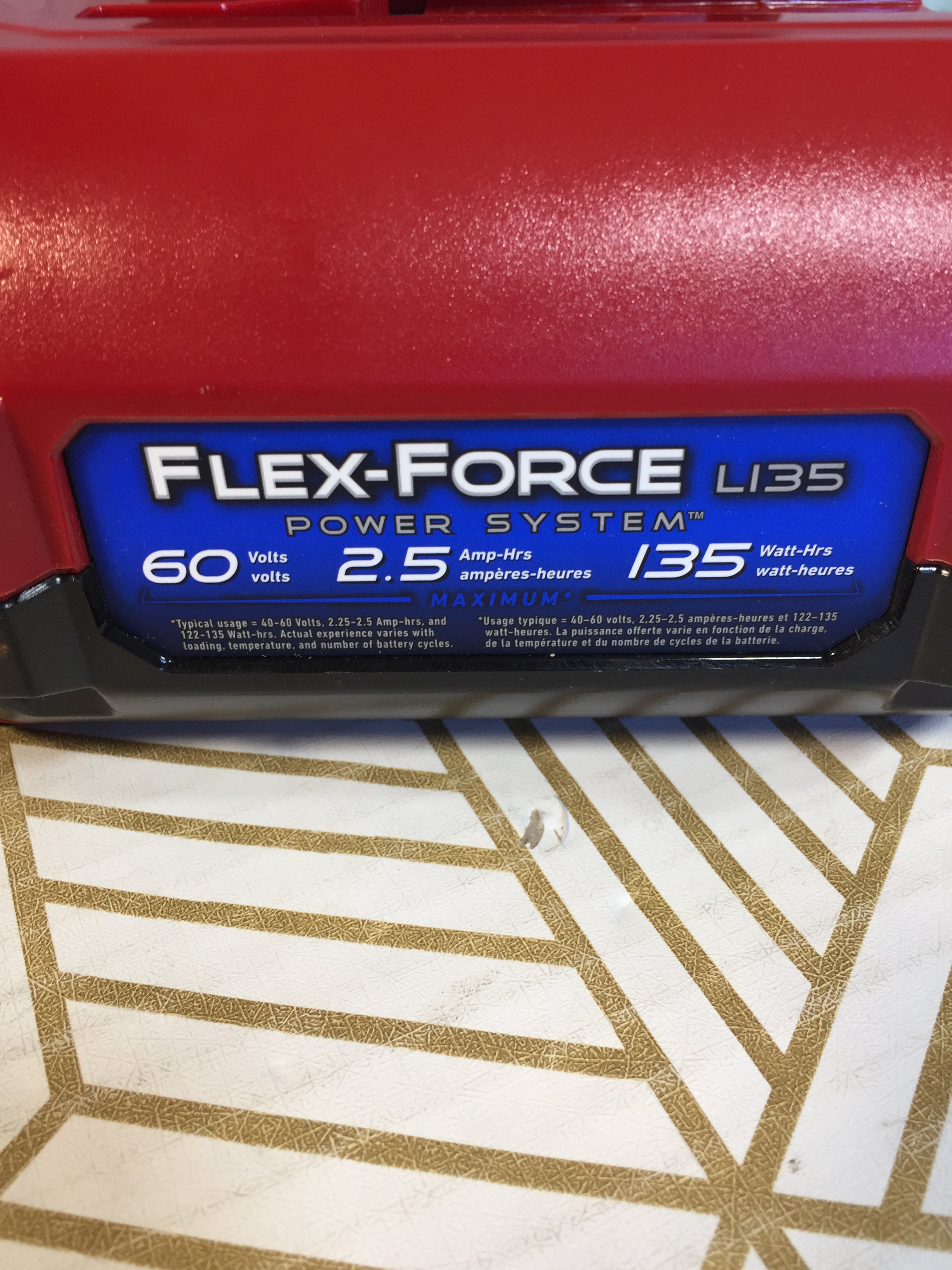2 PACK TORO Flex-Force Power System 60-Volt Max 2.5 Ah Lithium-Ion L135 Batteries (7900082569454)