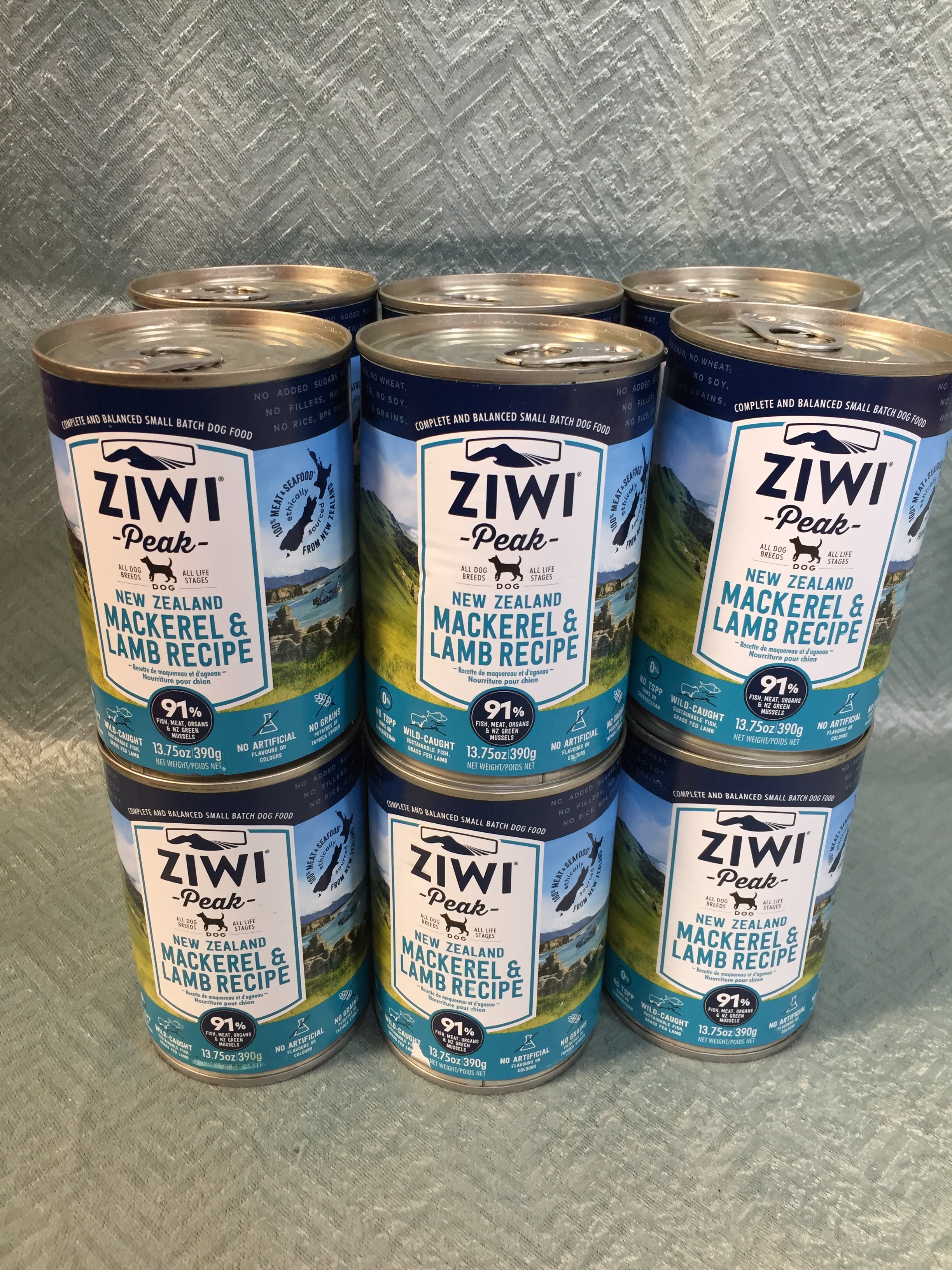 ZIWI Peak Canned Wet Dog Food – Mackerel & Lamb - 12 Pack of Cans (7555196682478)