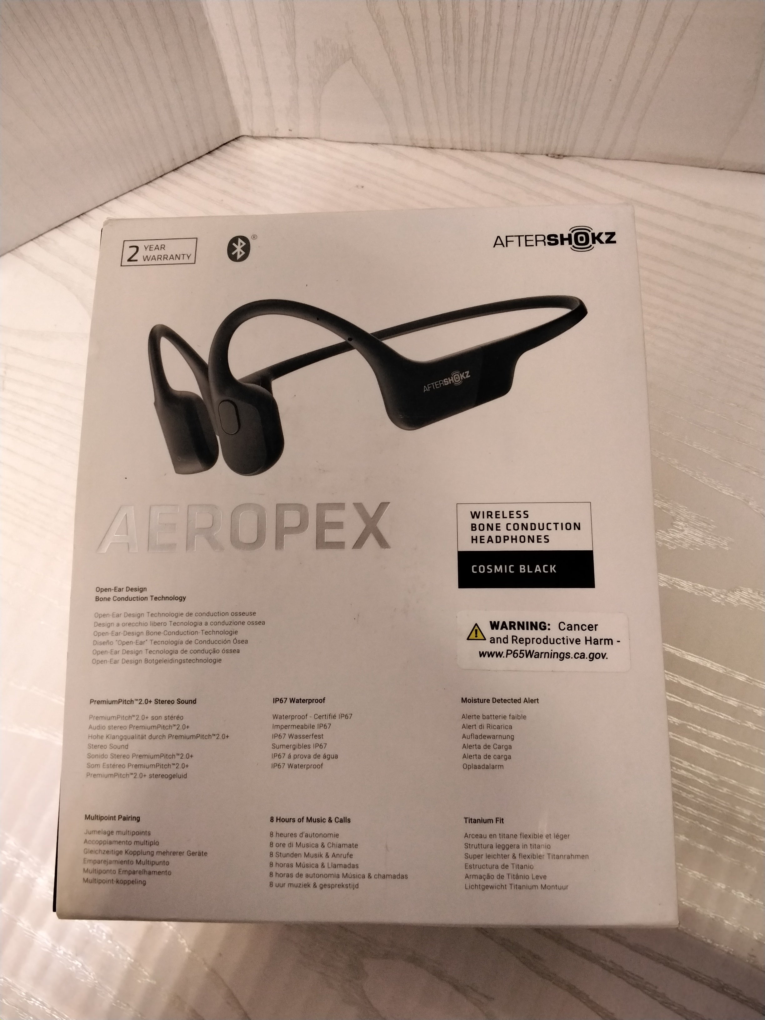 AfterShokz Aeropex - Open-Ear Bluetooth Bone Conduction Sport Headphones, Black (7760500687086)