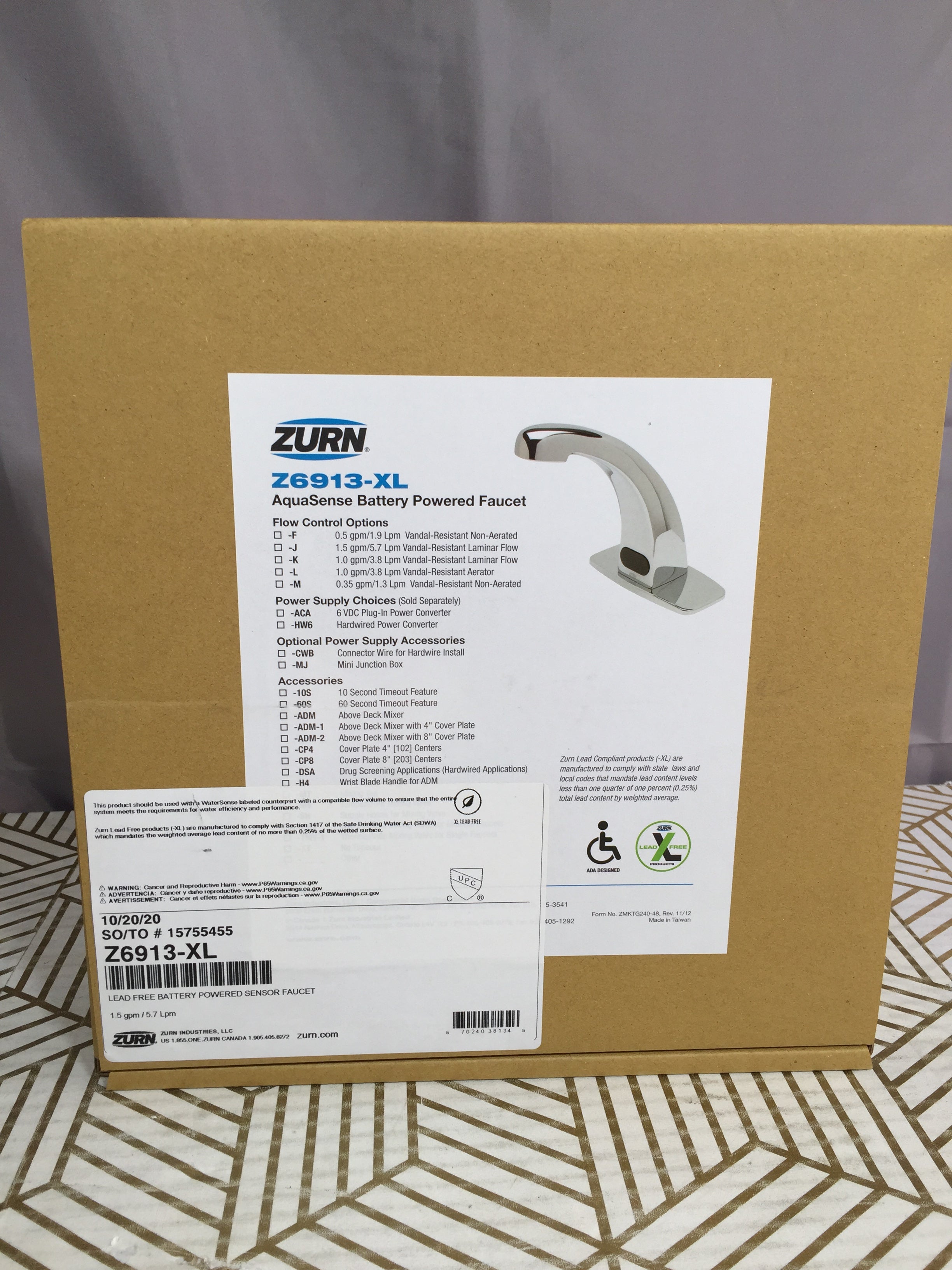 Zurn Z6913-XL Batter Powered Single Hole XL Faucet (8141299876078)